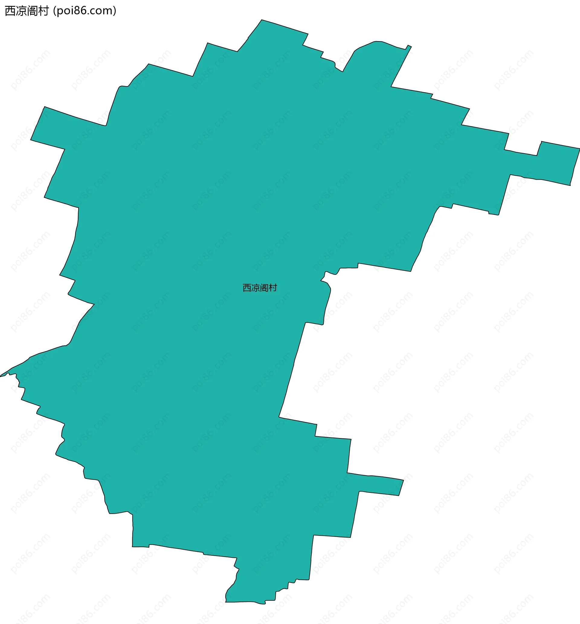 西凉阁村边界地图