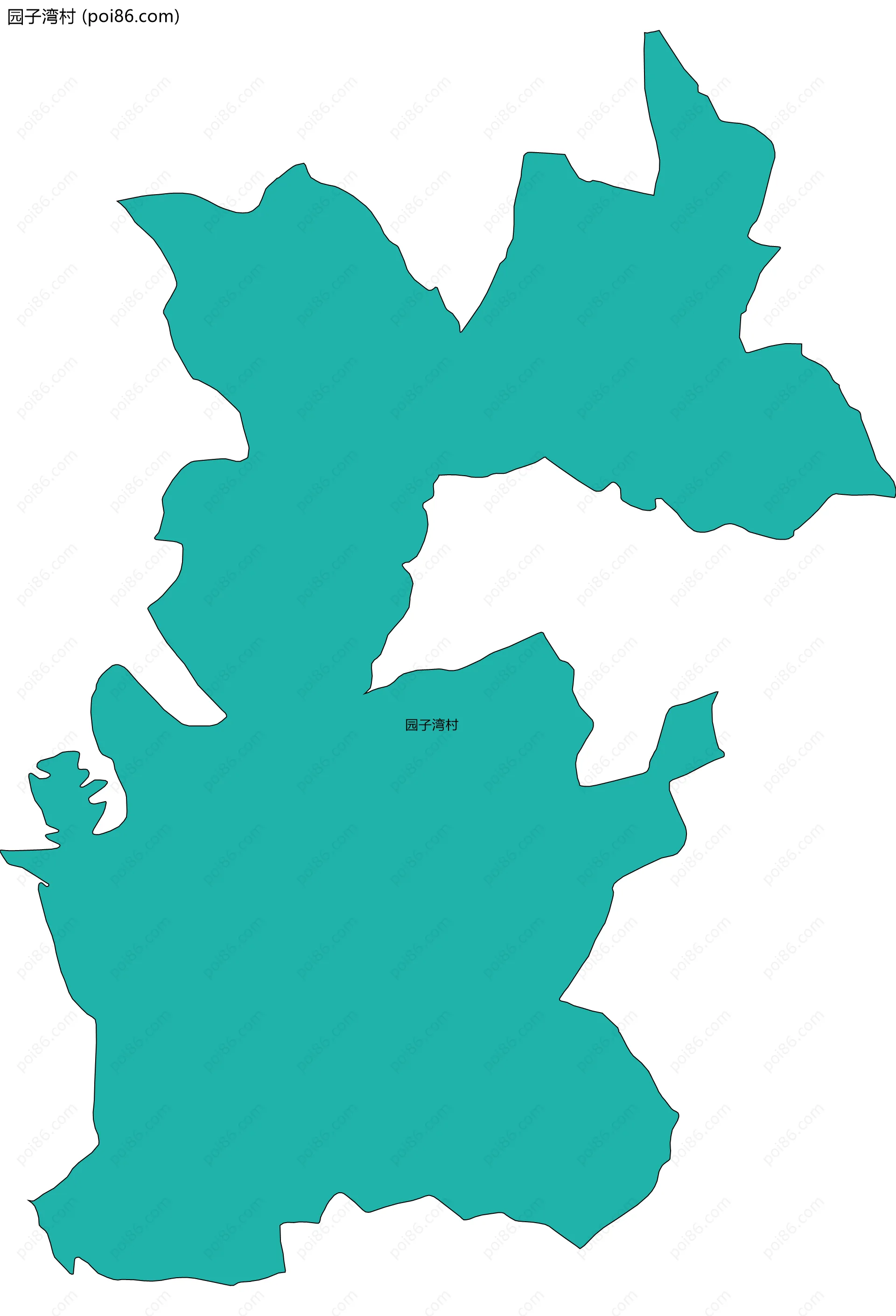 园子湾村边界地图