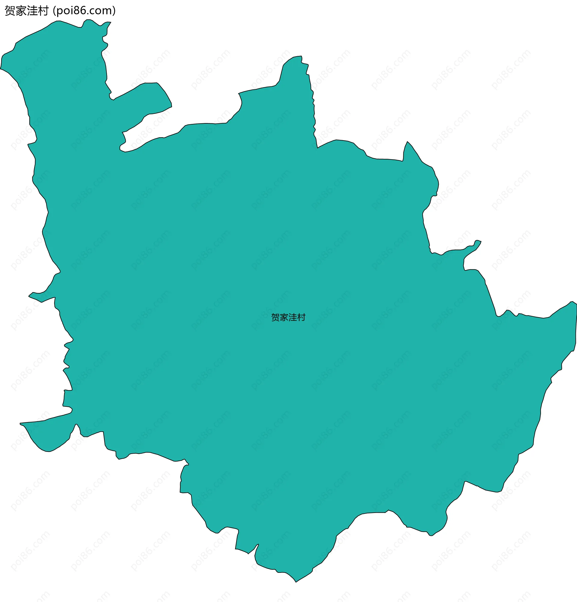 贺家洼村边界地图