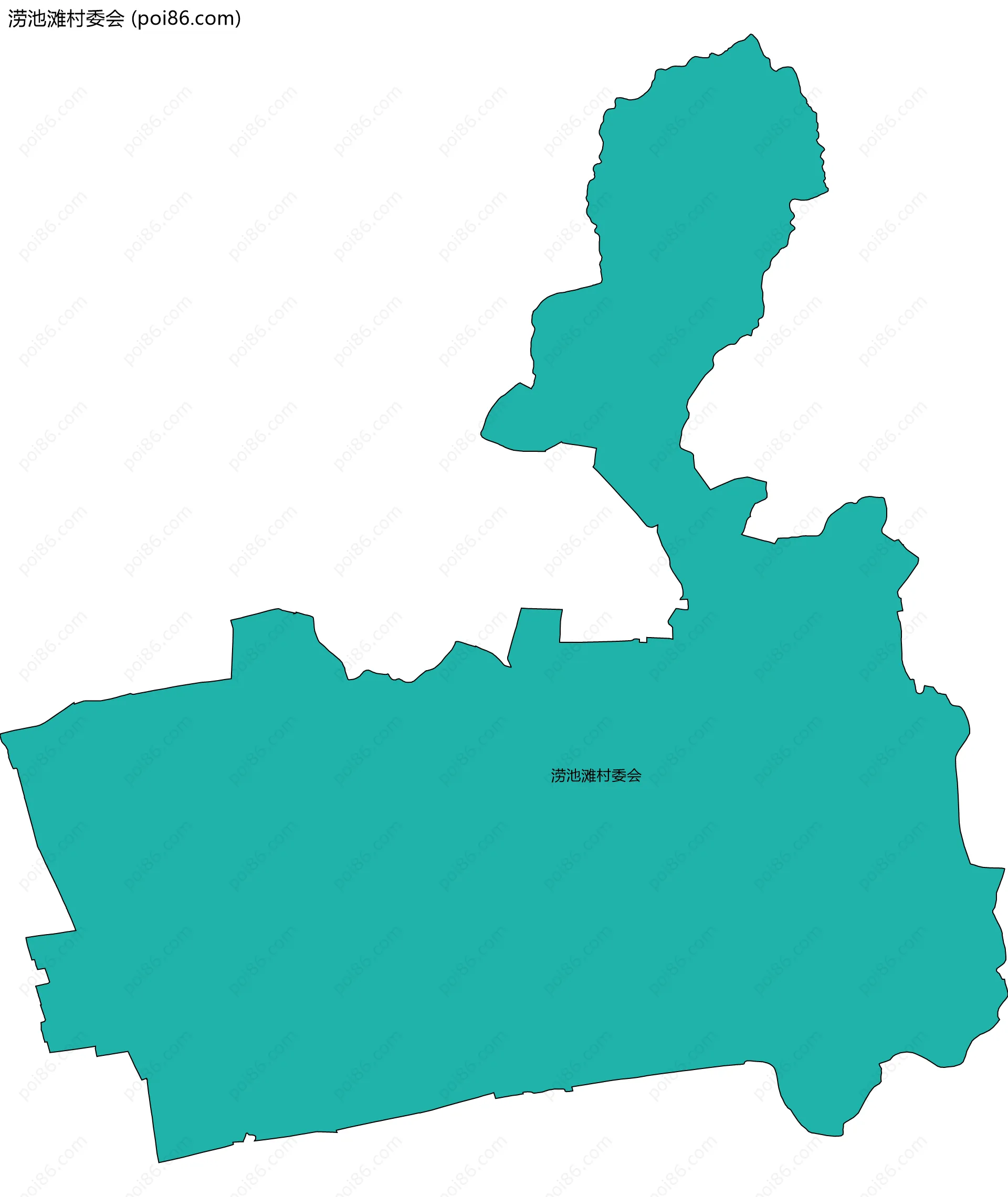 涝池滩村委会边界地图