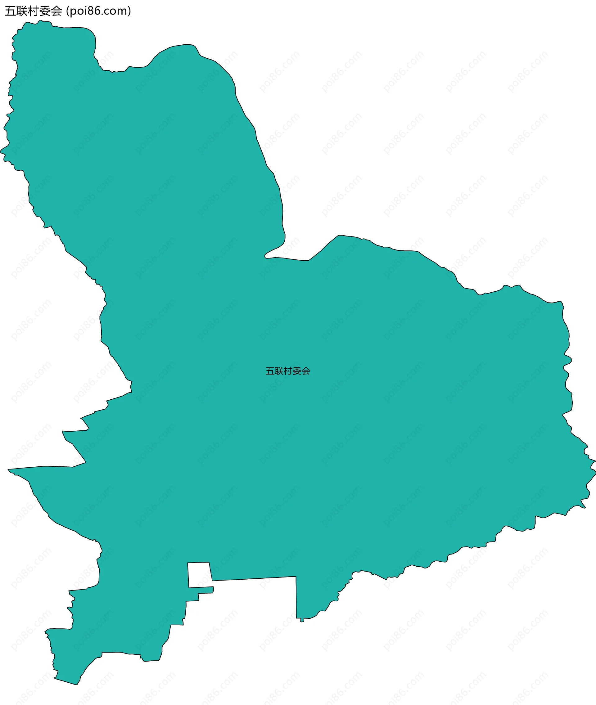 五联村委会边界地图