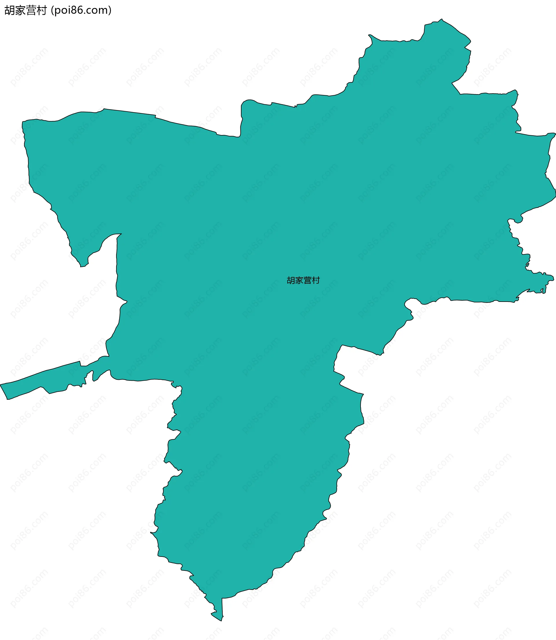 胡家营村边界地图