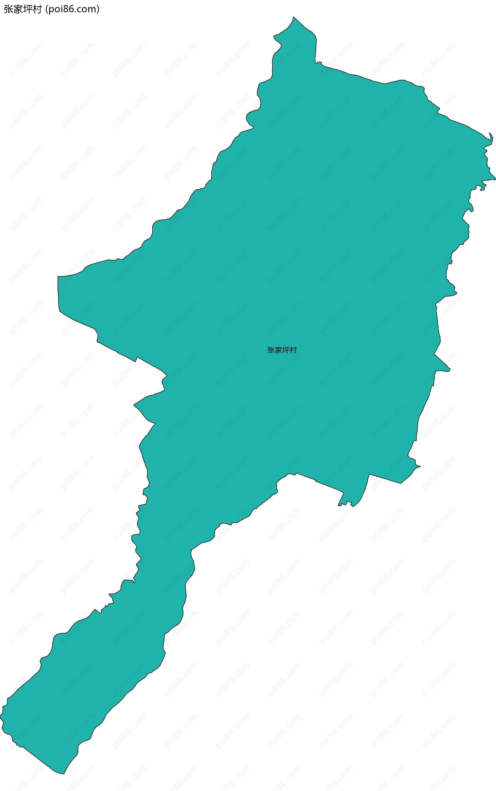 张家坪村边界地图