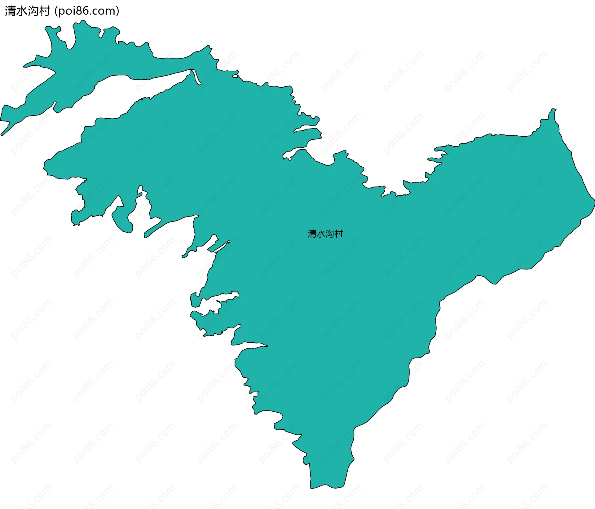 清水沟村边界地图