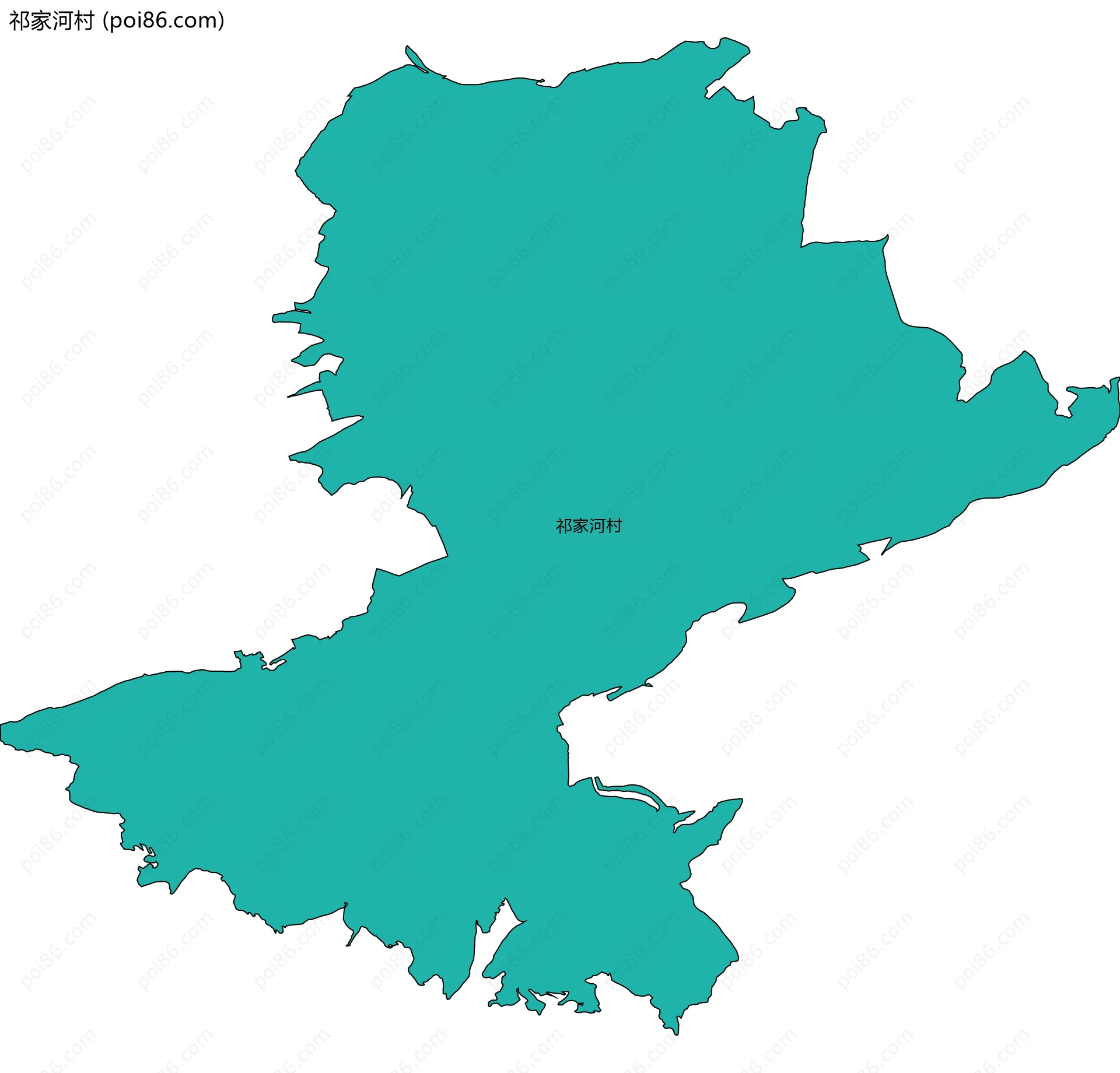 祁家河村边界地图