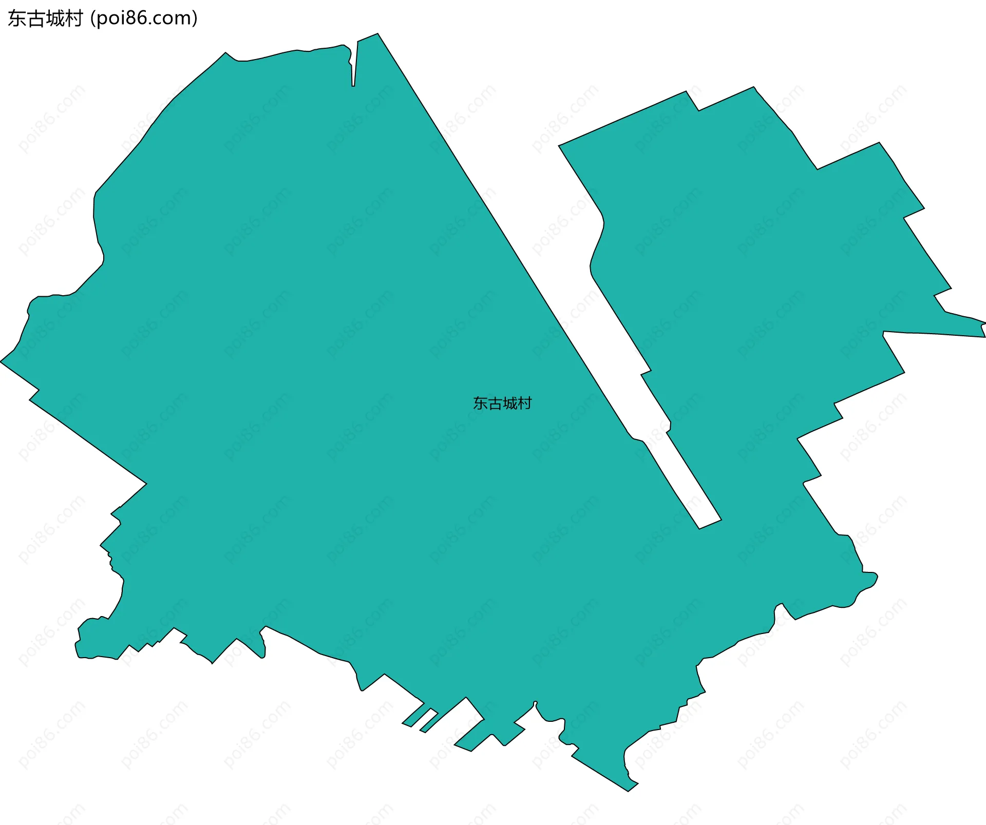 东古城村边界地图