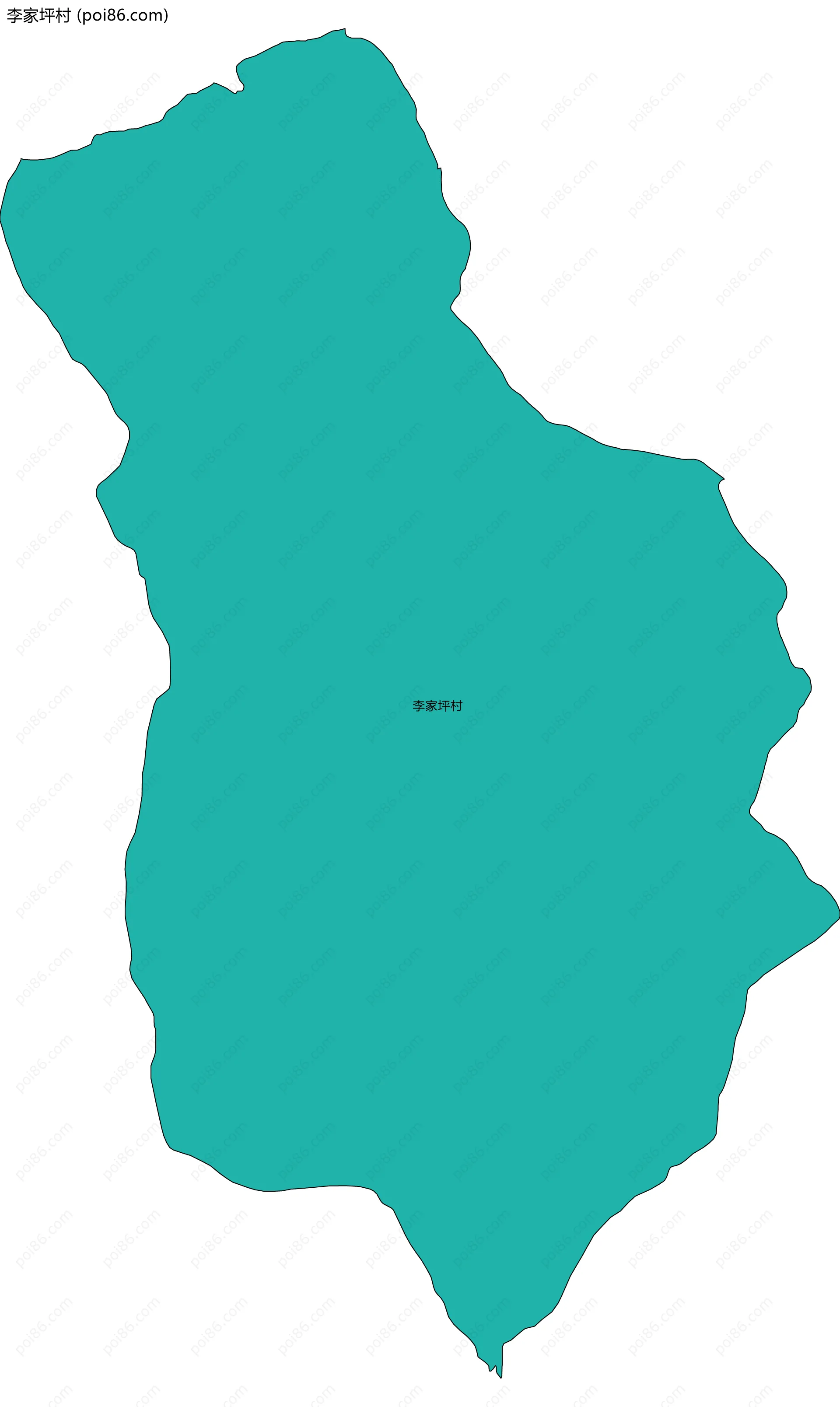 李家坪村边界地图