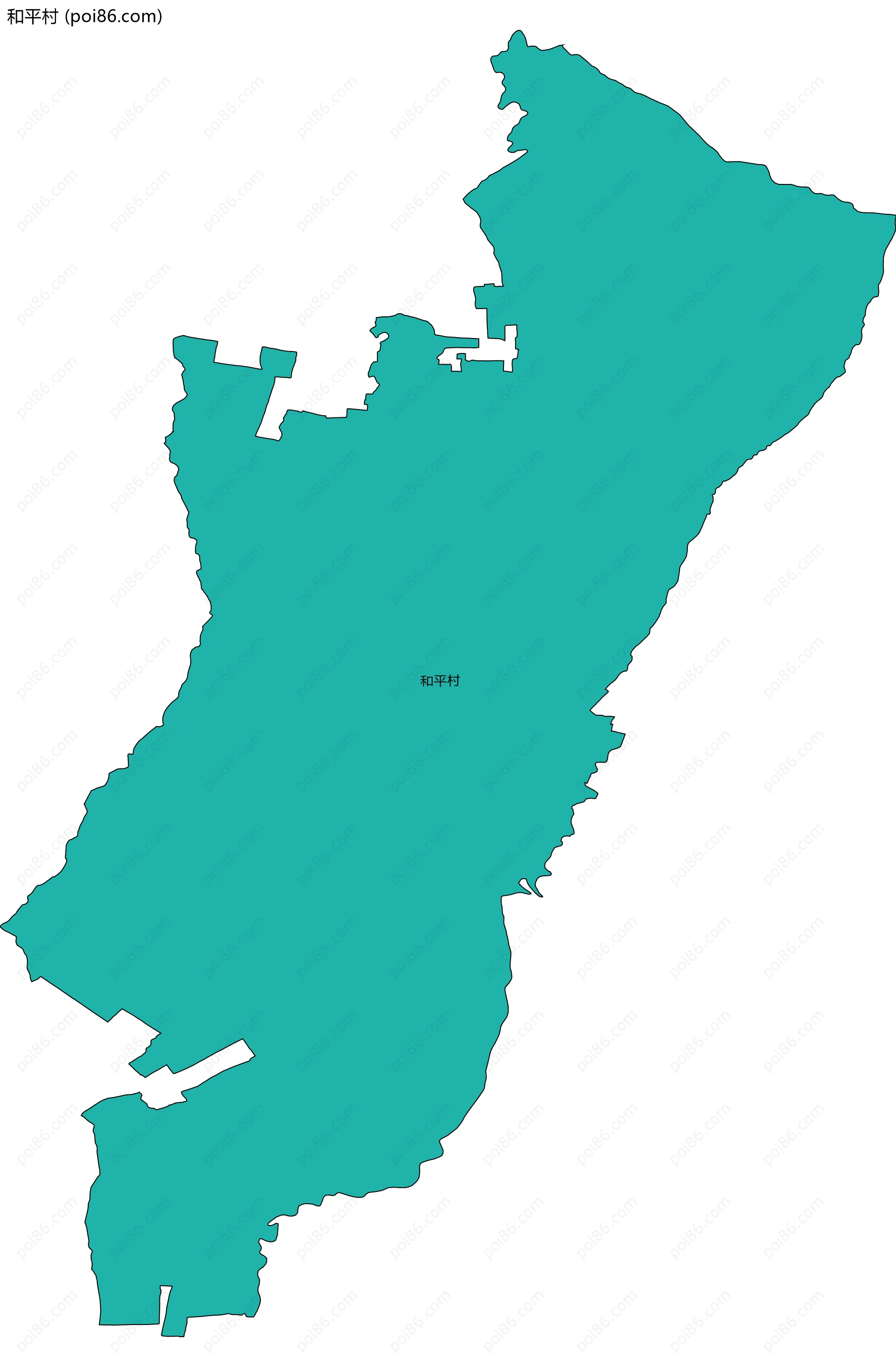 和平村边界地图