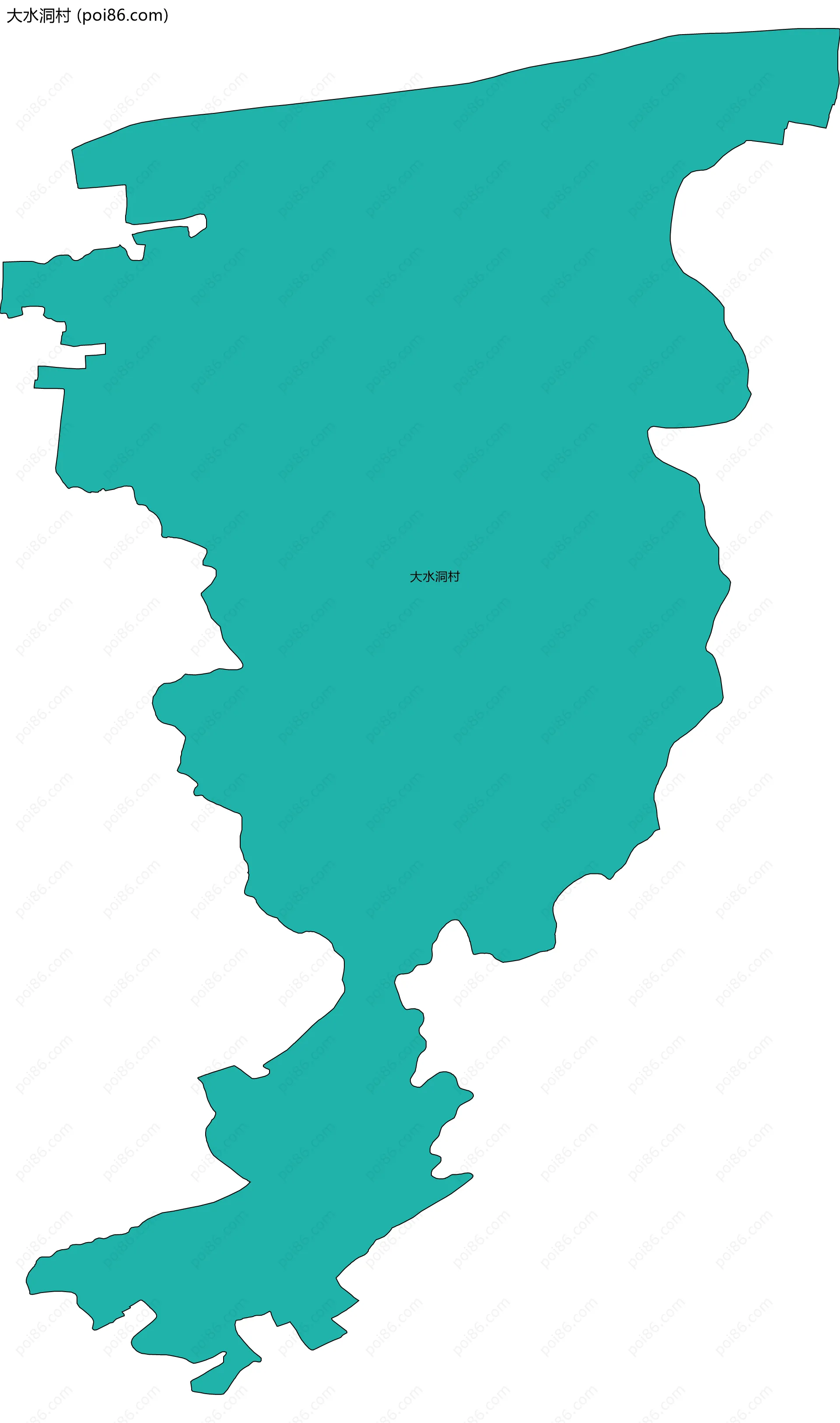 大水洞村边界地图