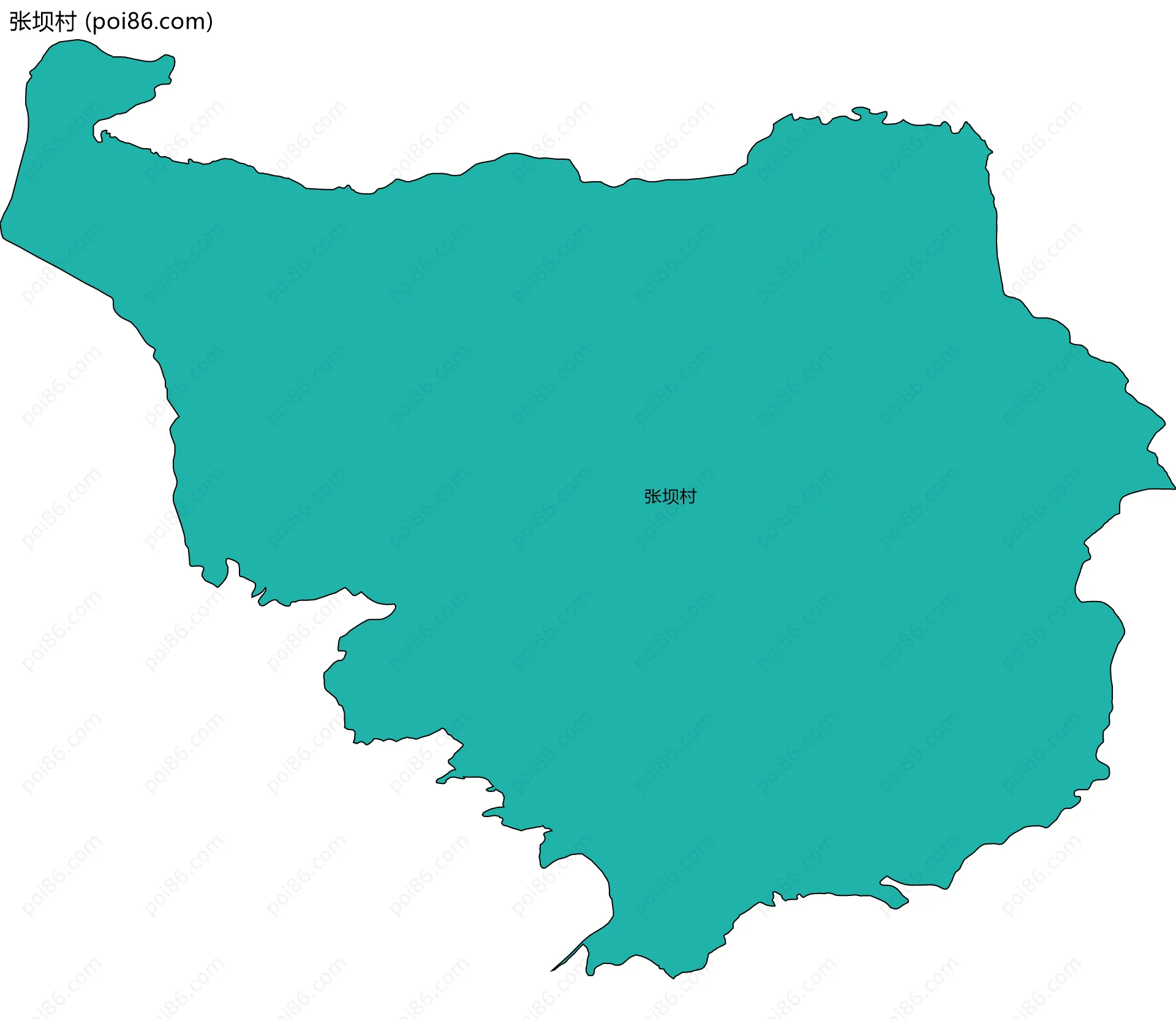 张坝村边界地图