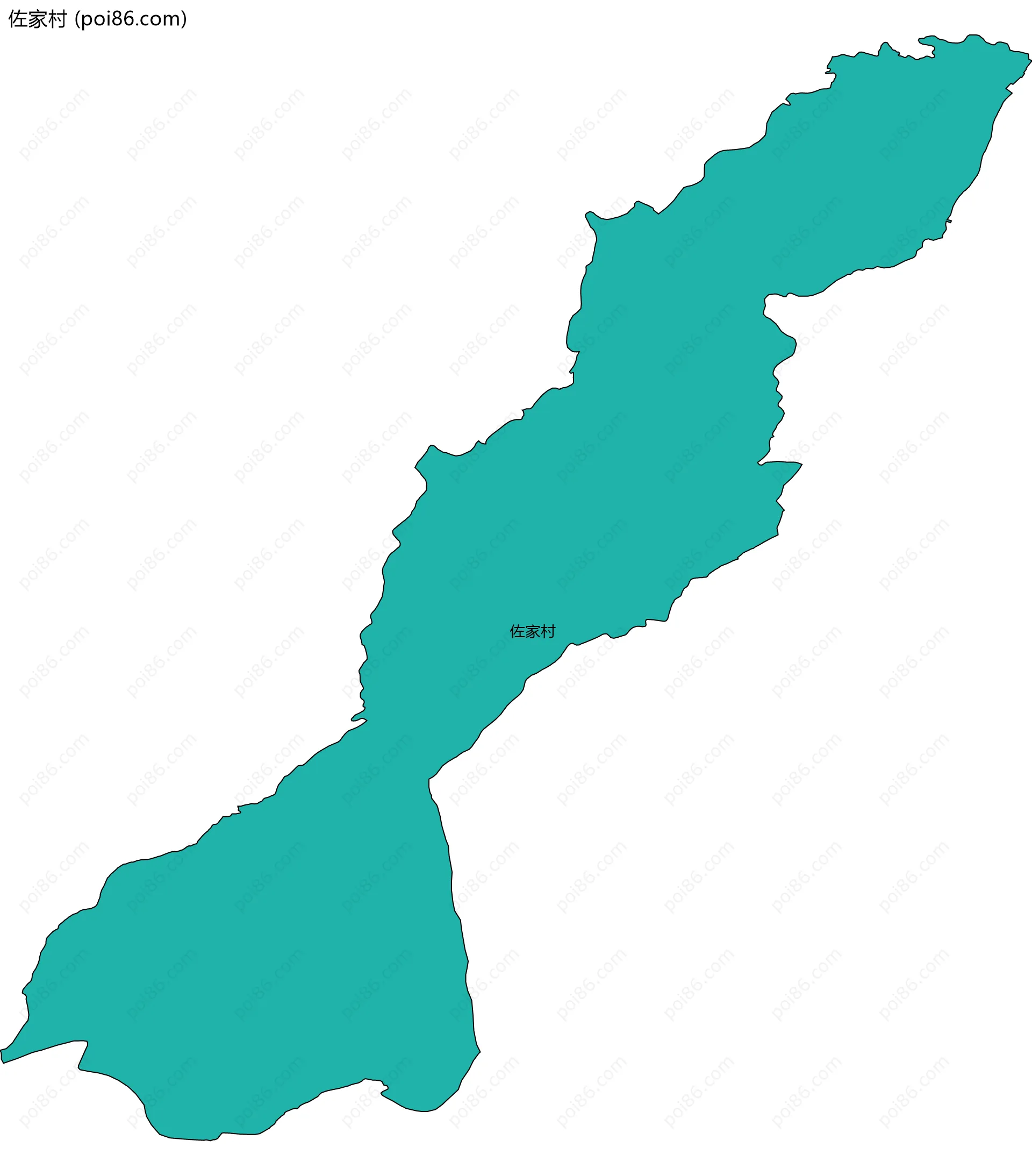 佐家村边界地图