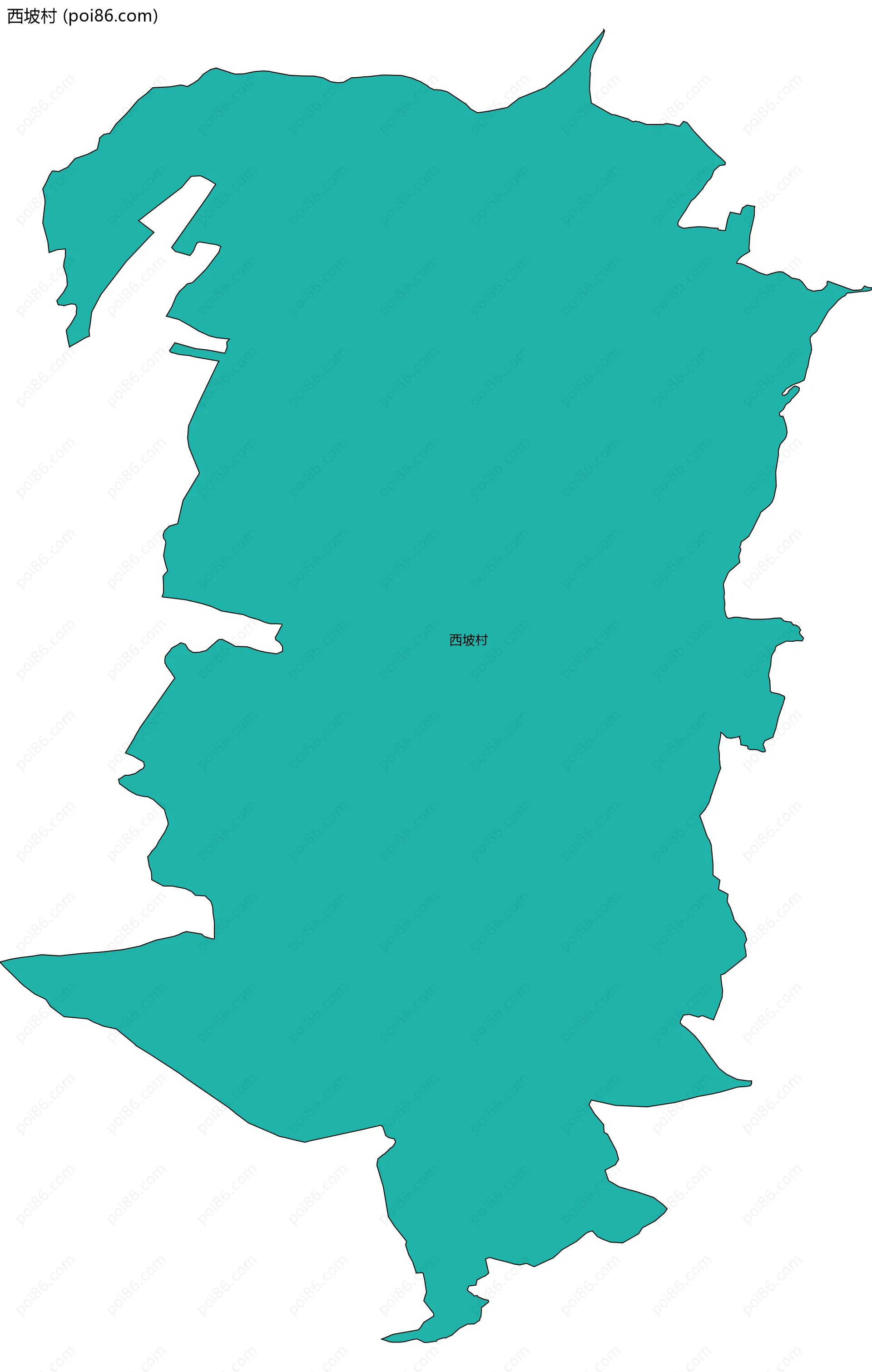 西坡村边界地图