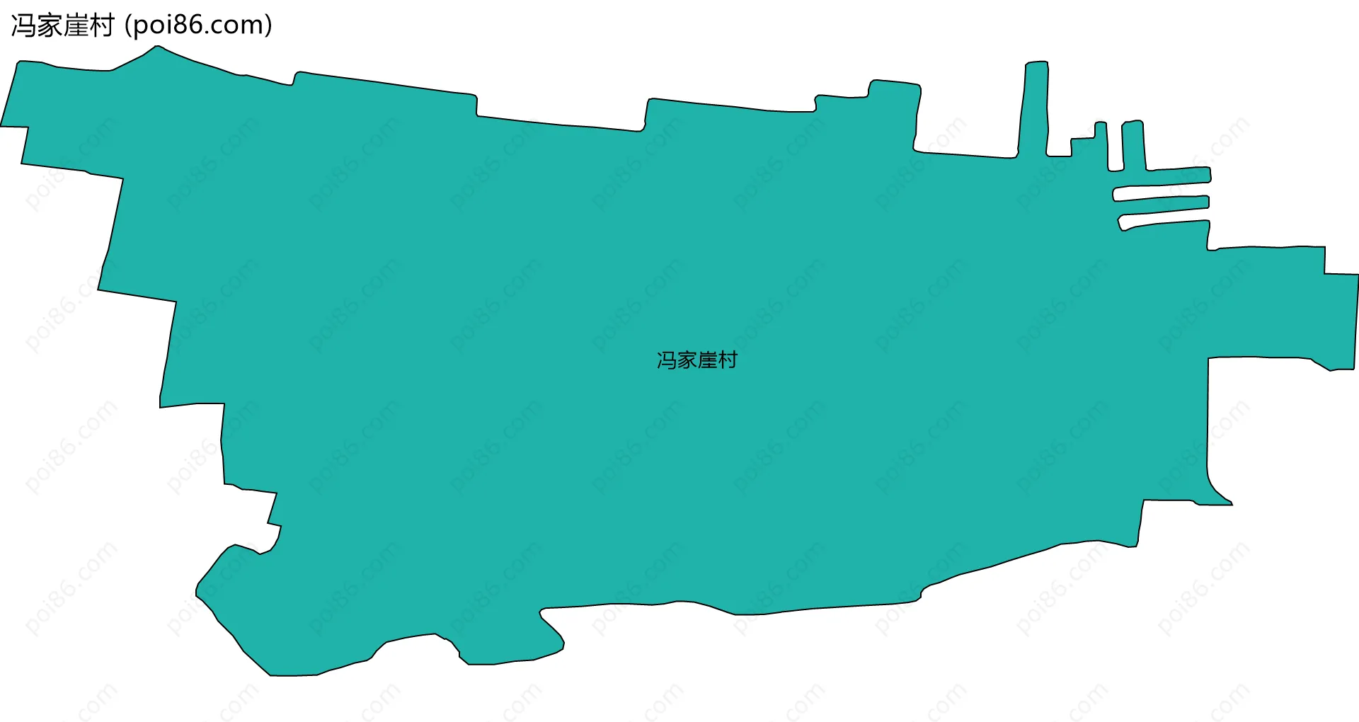 冯家崖村边界地图