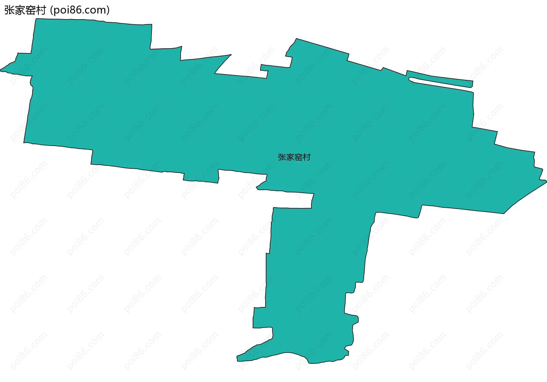 张家窑村边界地图