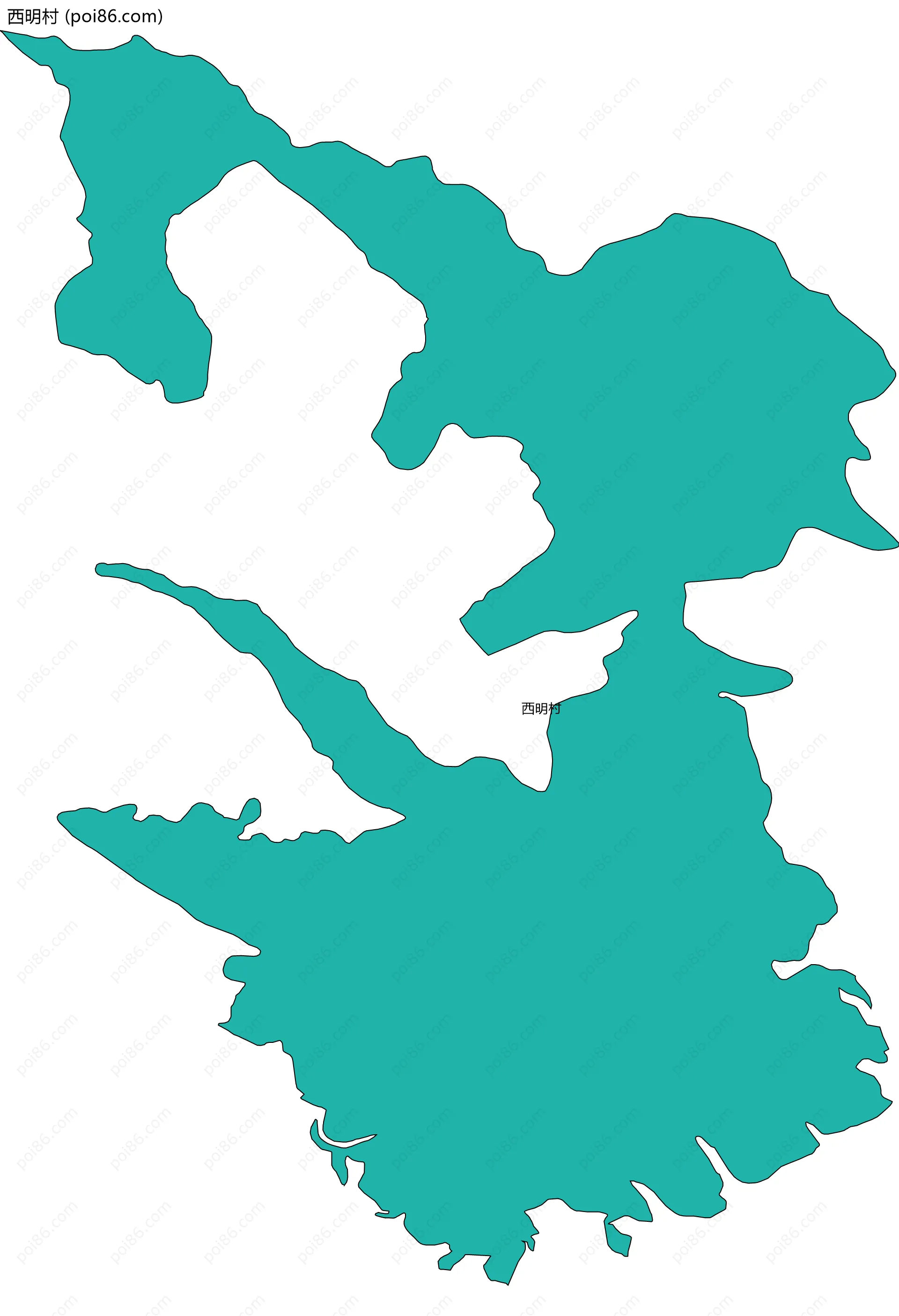 西明村边界地图
