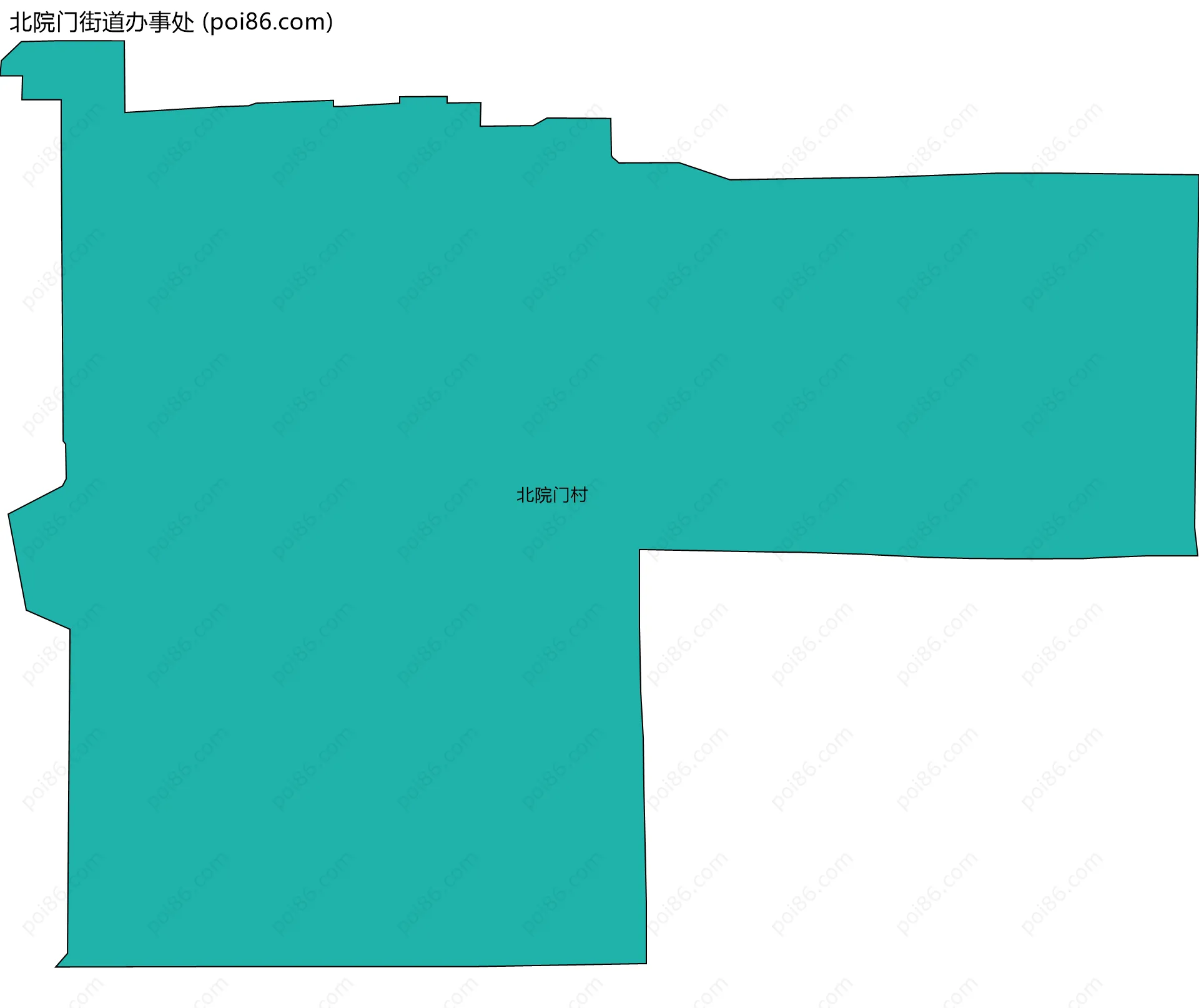 北院门街道办事处边界地图(五级行政区划)