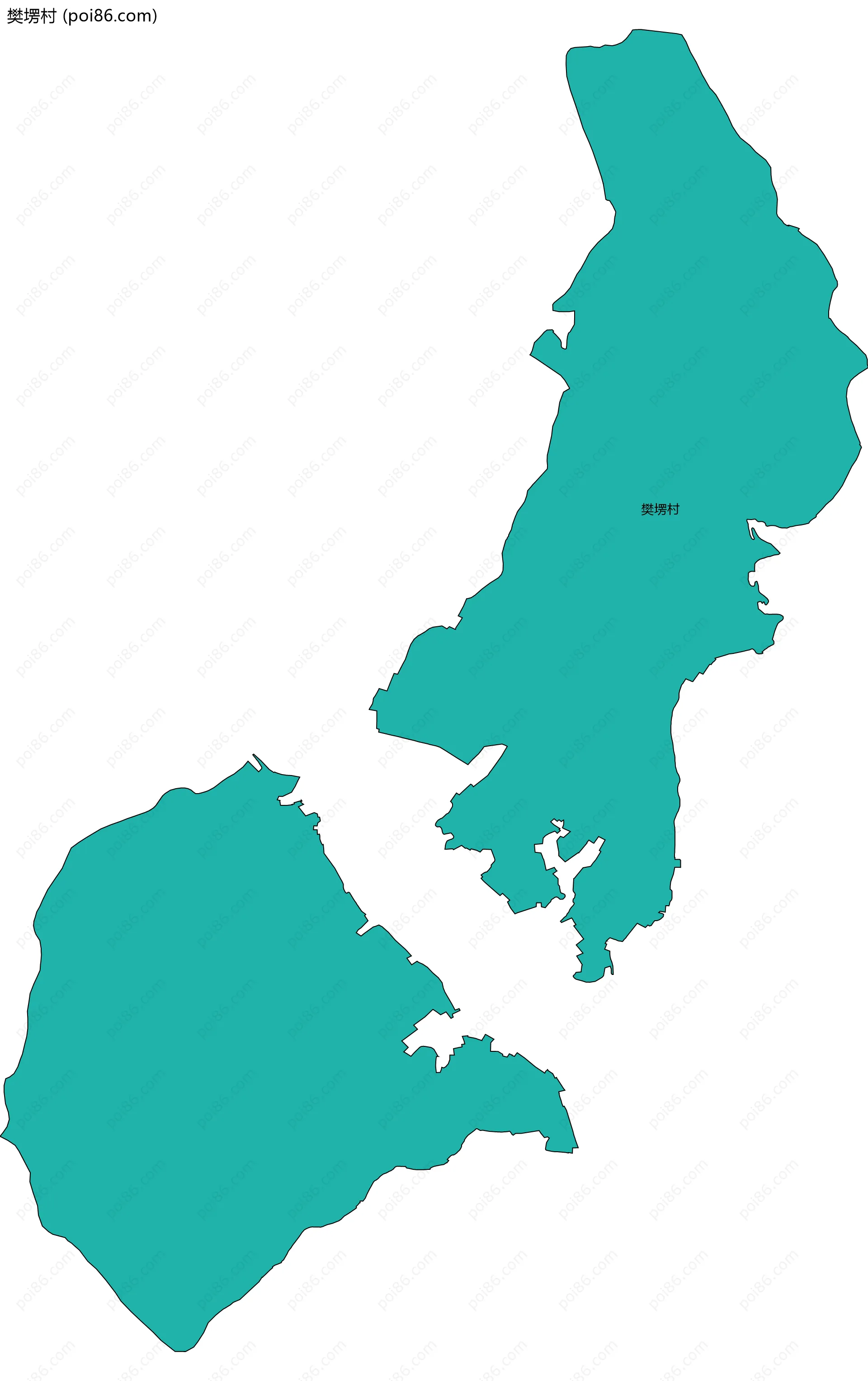 樊塄村边界地图