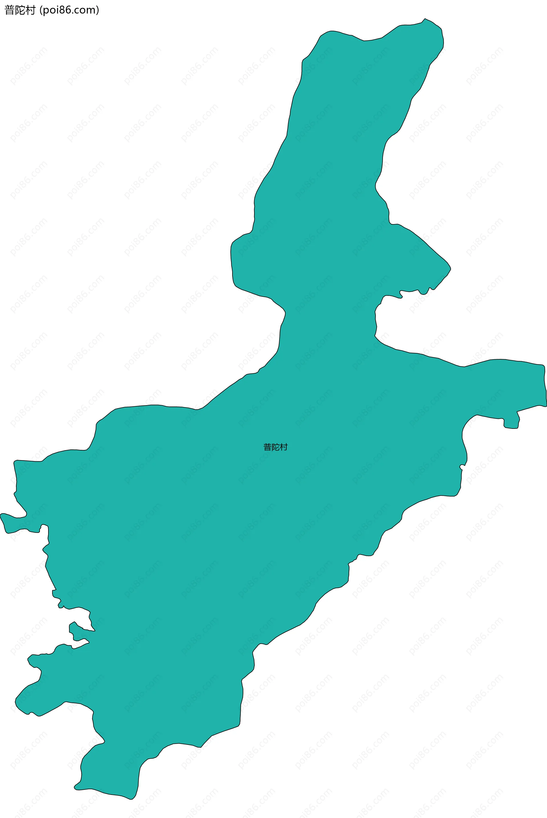 普陀村边界地图