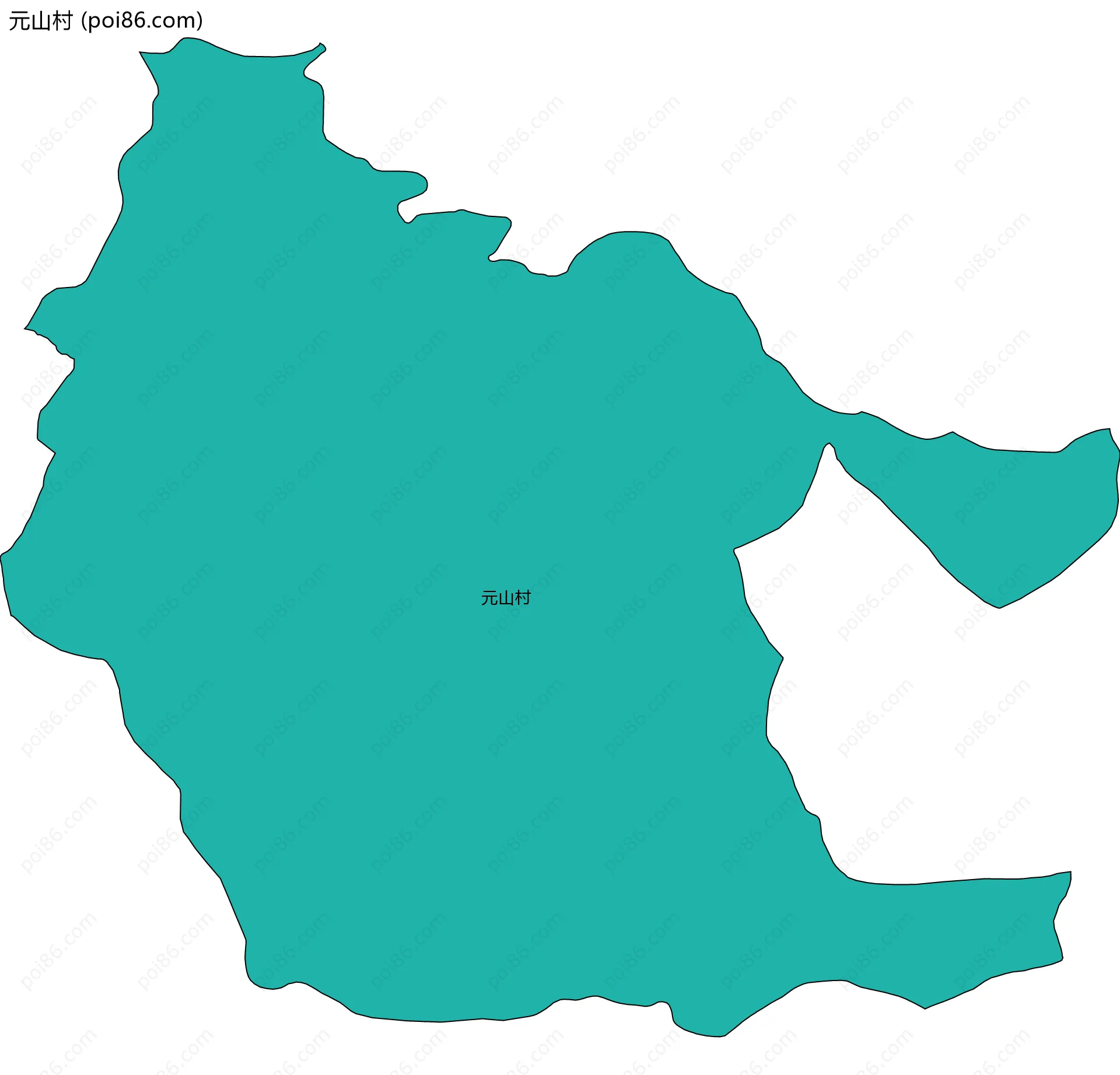 元山村边界地图