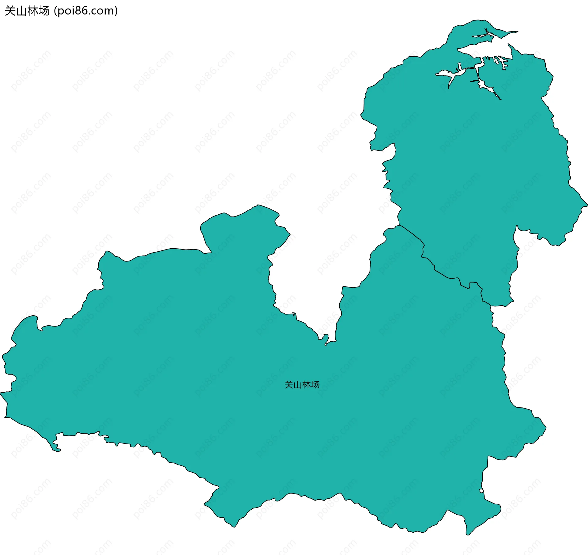 关山林场边界地图(五级行政区划)