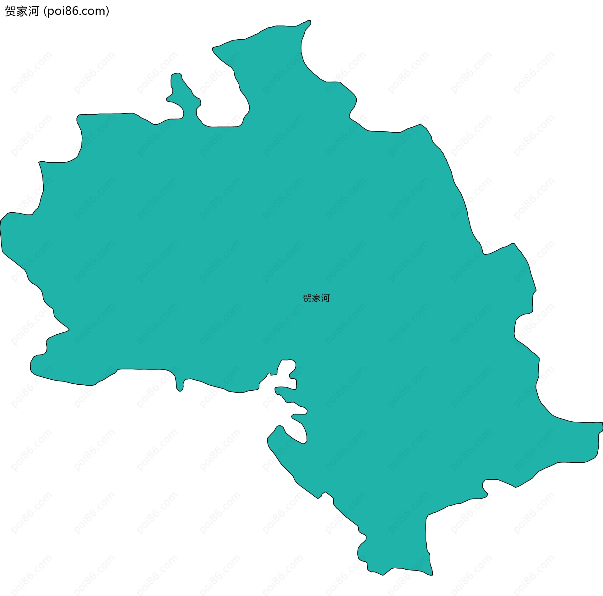 贺家河边界地图