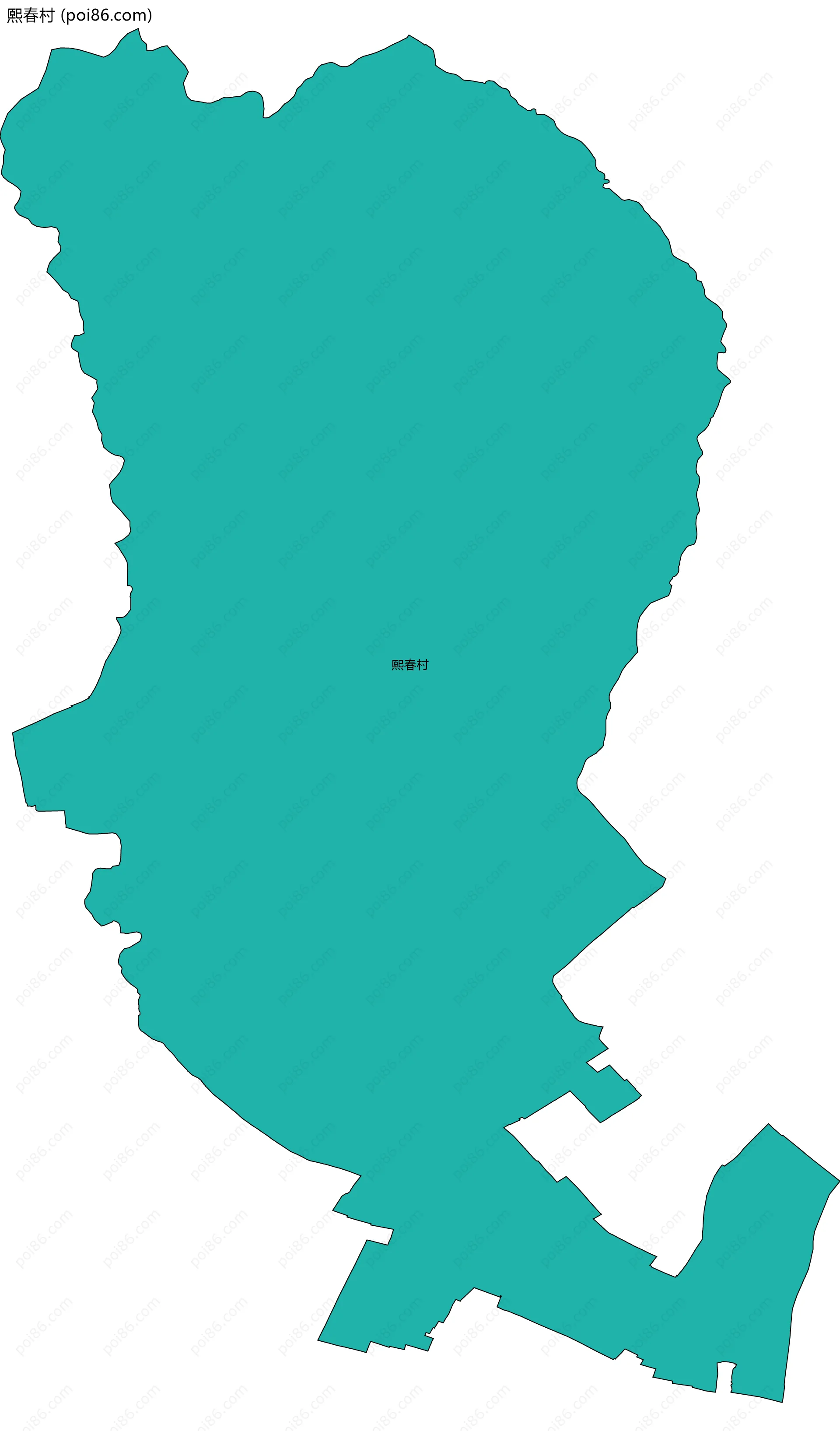 熙春村边界地图