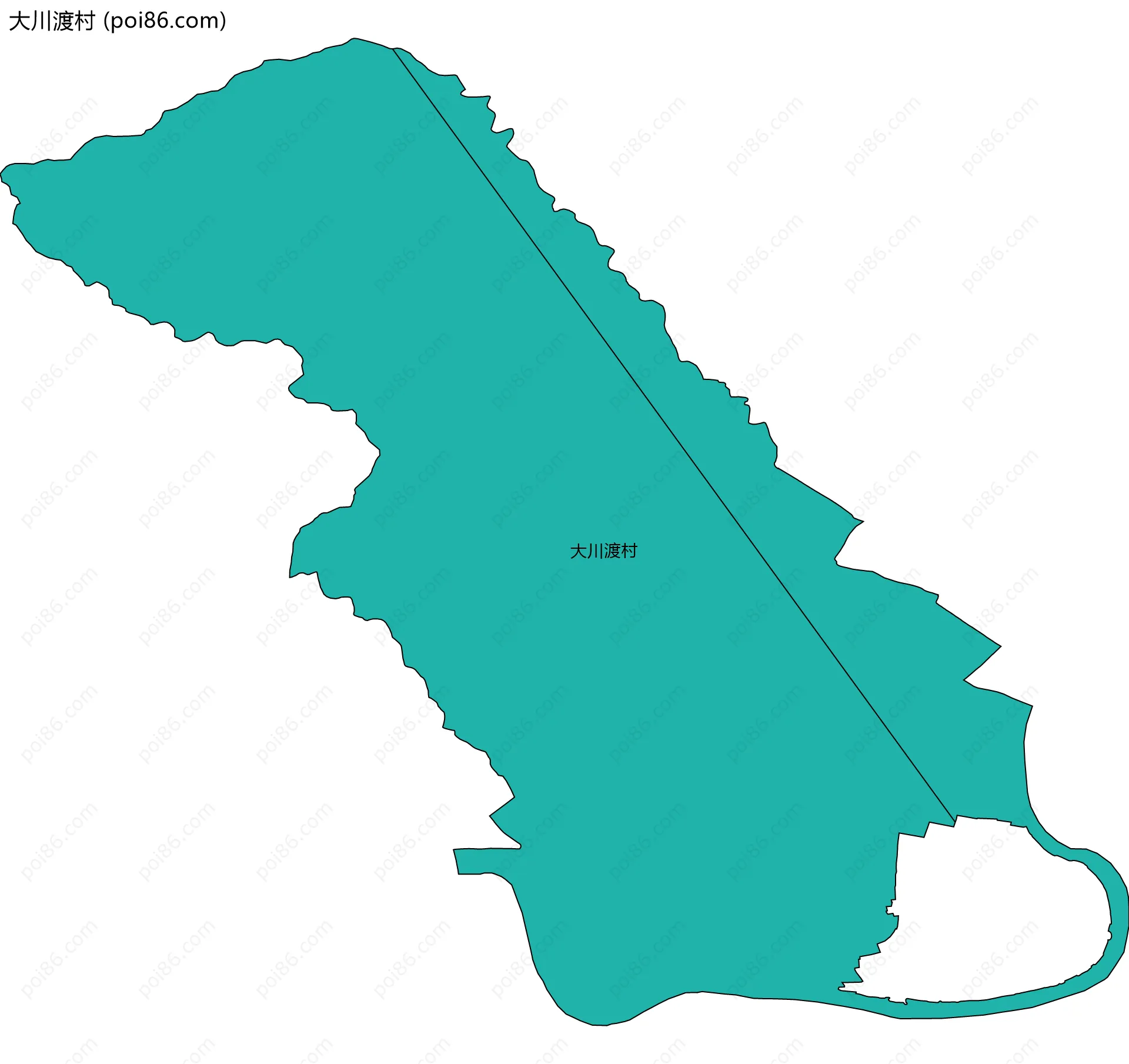 大川渡村边界地图
