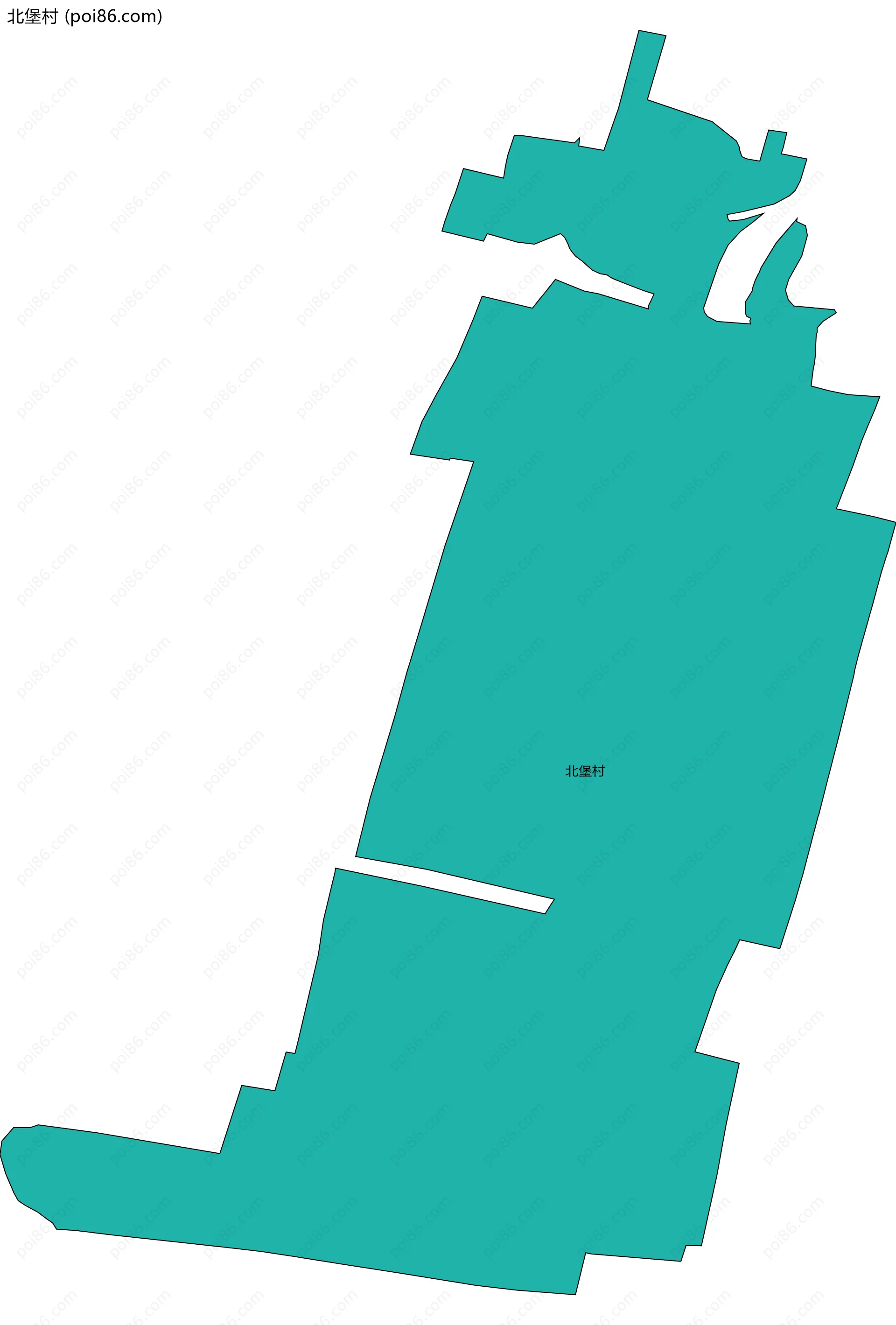 北堡村边界地图