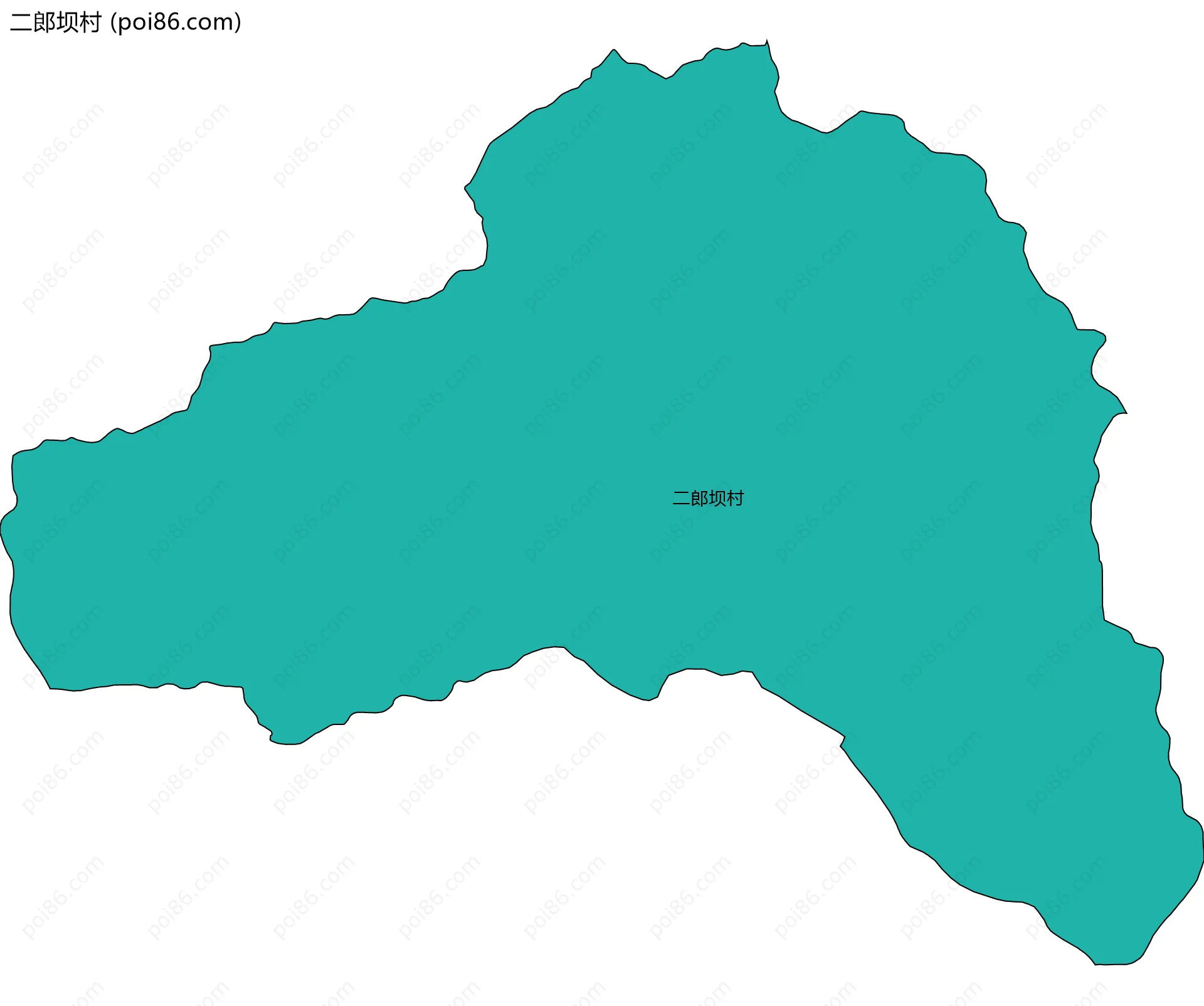 二郎坝村边界地图