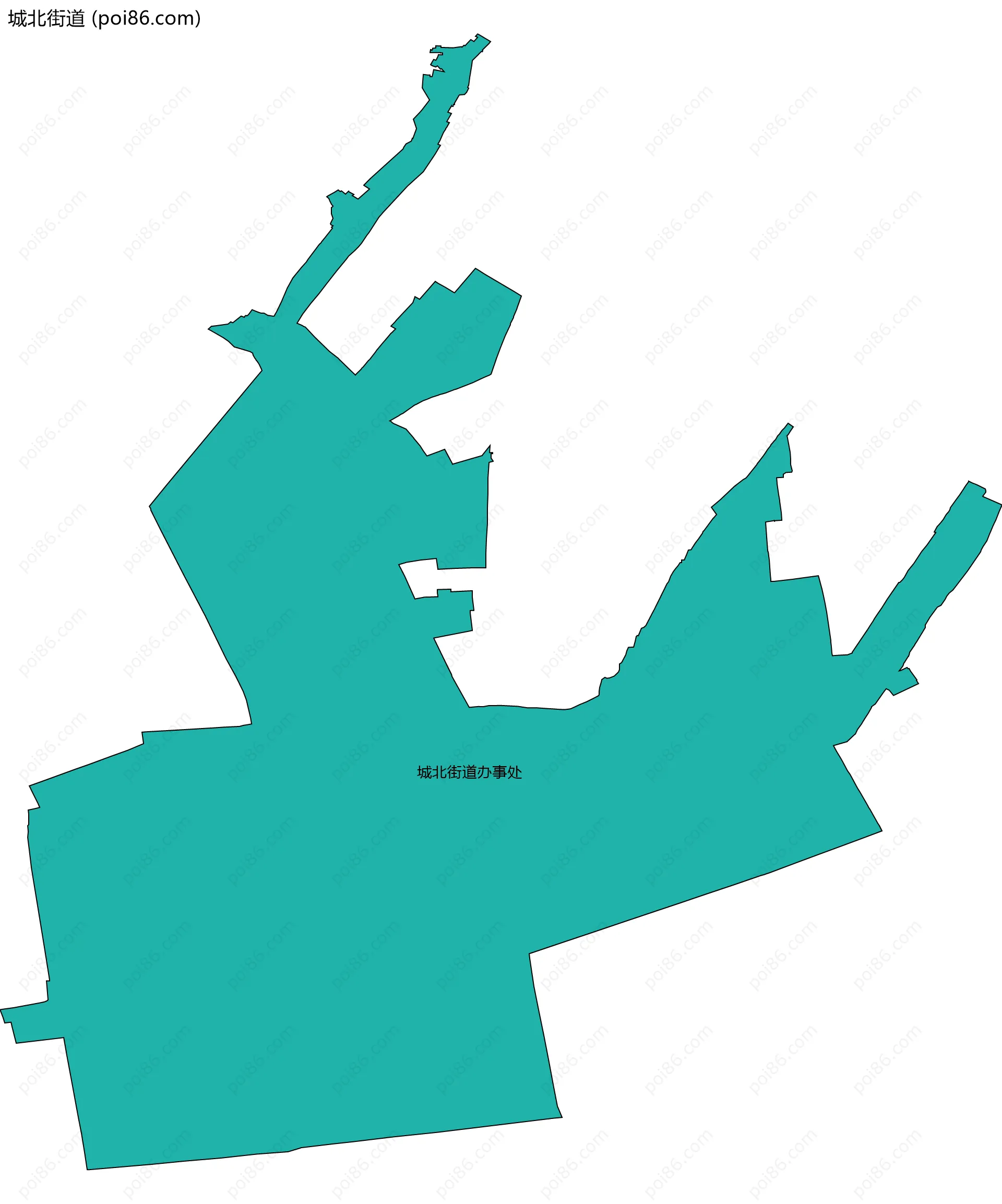 城北街道边界地图(五级行政区划)