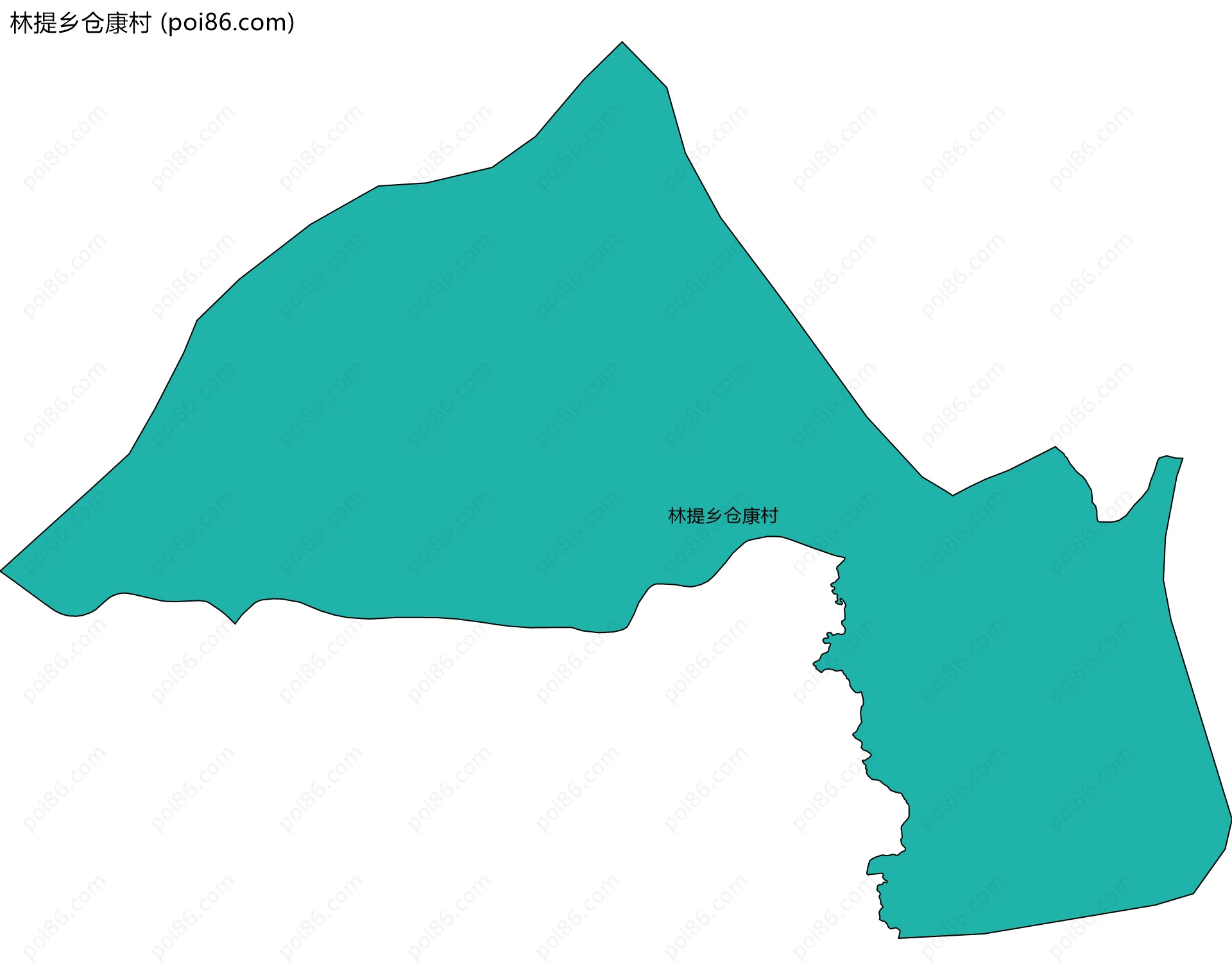 林提乡仓康村边界地图
