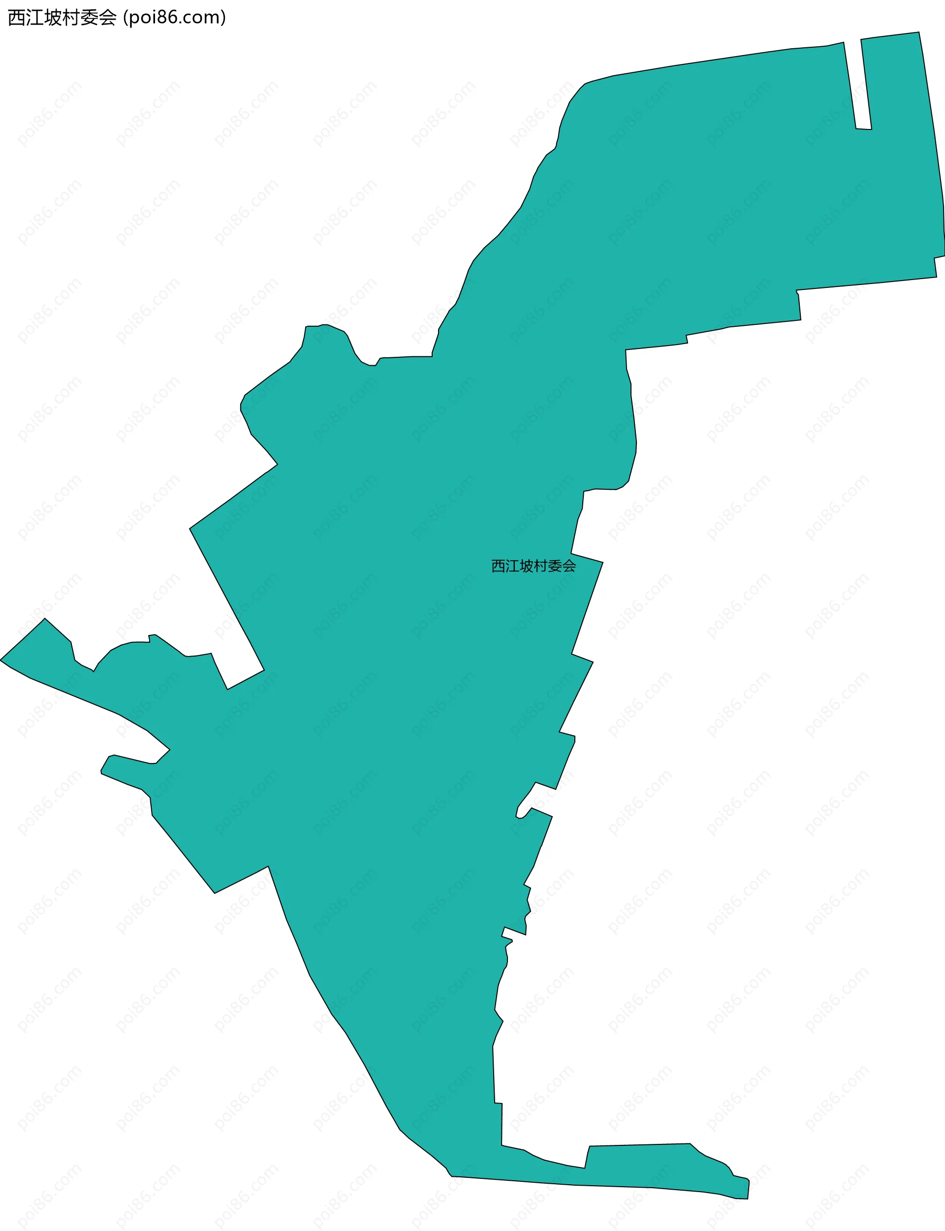 西江坡村委会边界地图