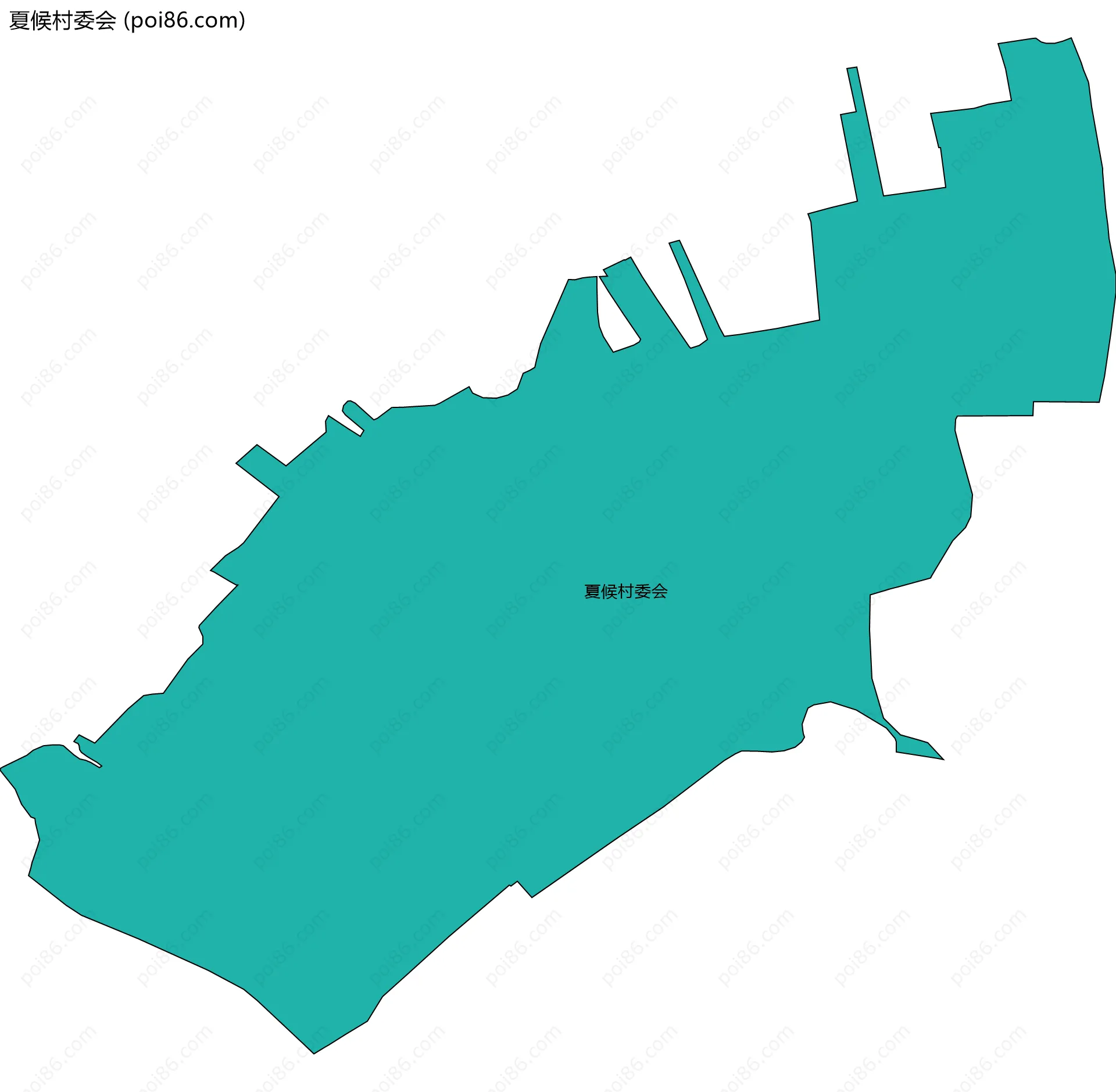 夏候村委会边界地图