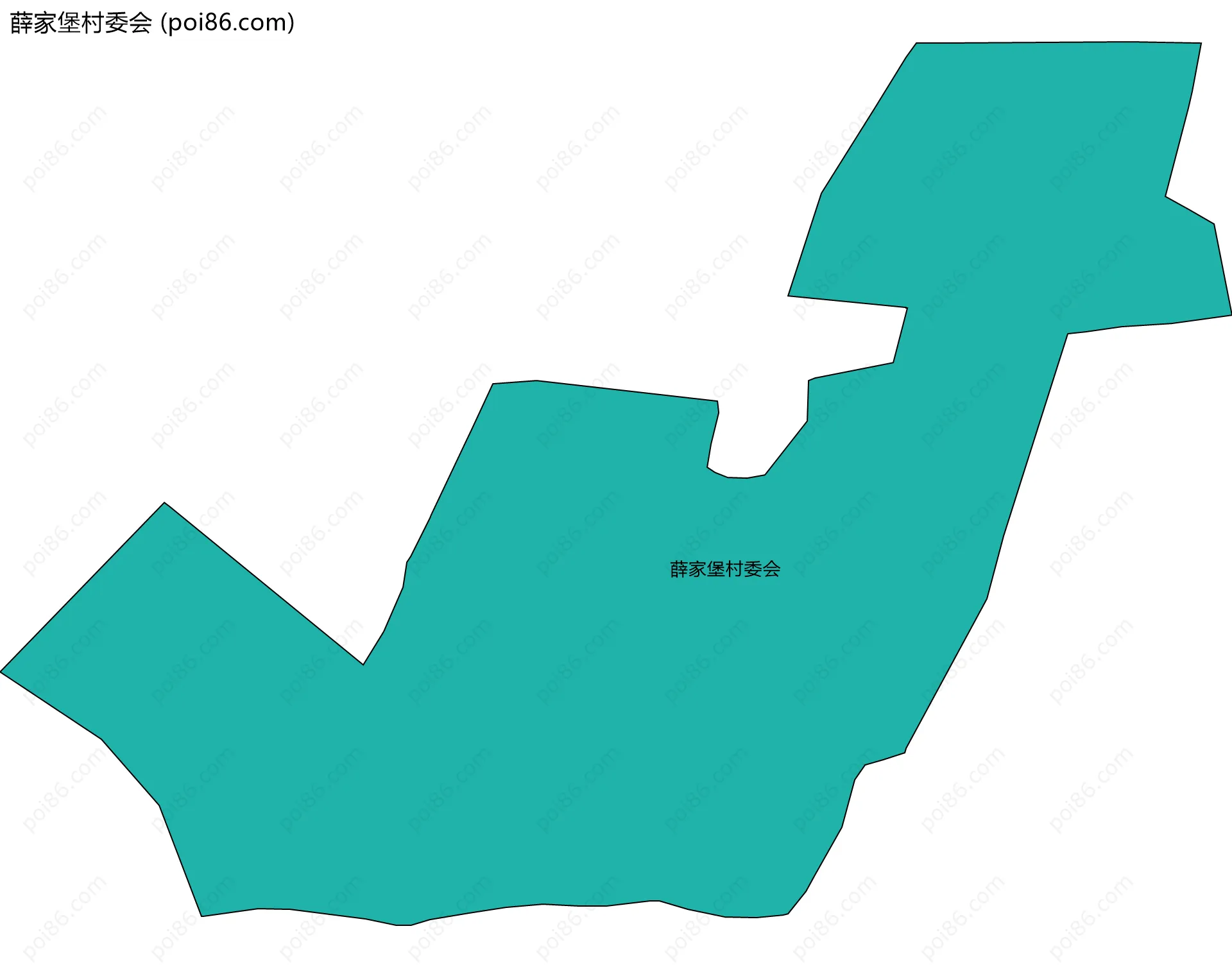 薛家堡村委会边界地图