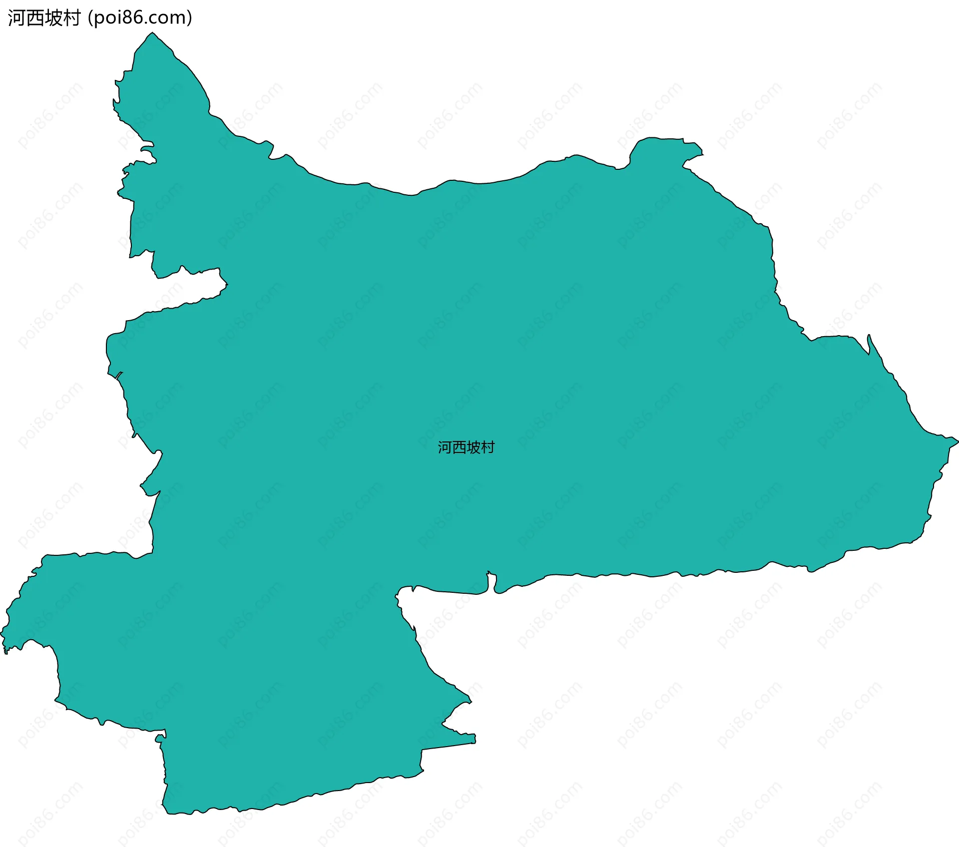 河西坡村边界地图