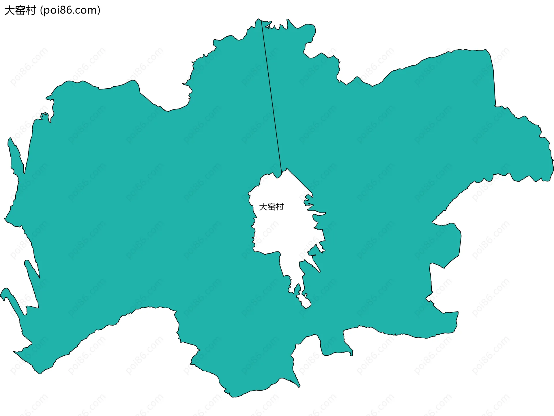 大窑村边界地图