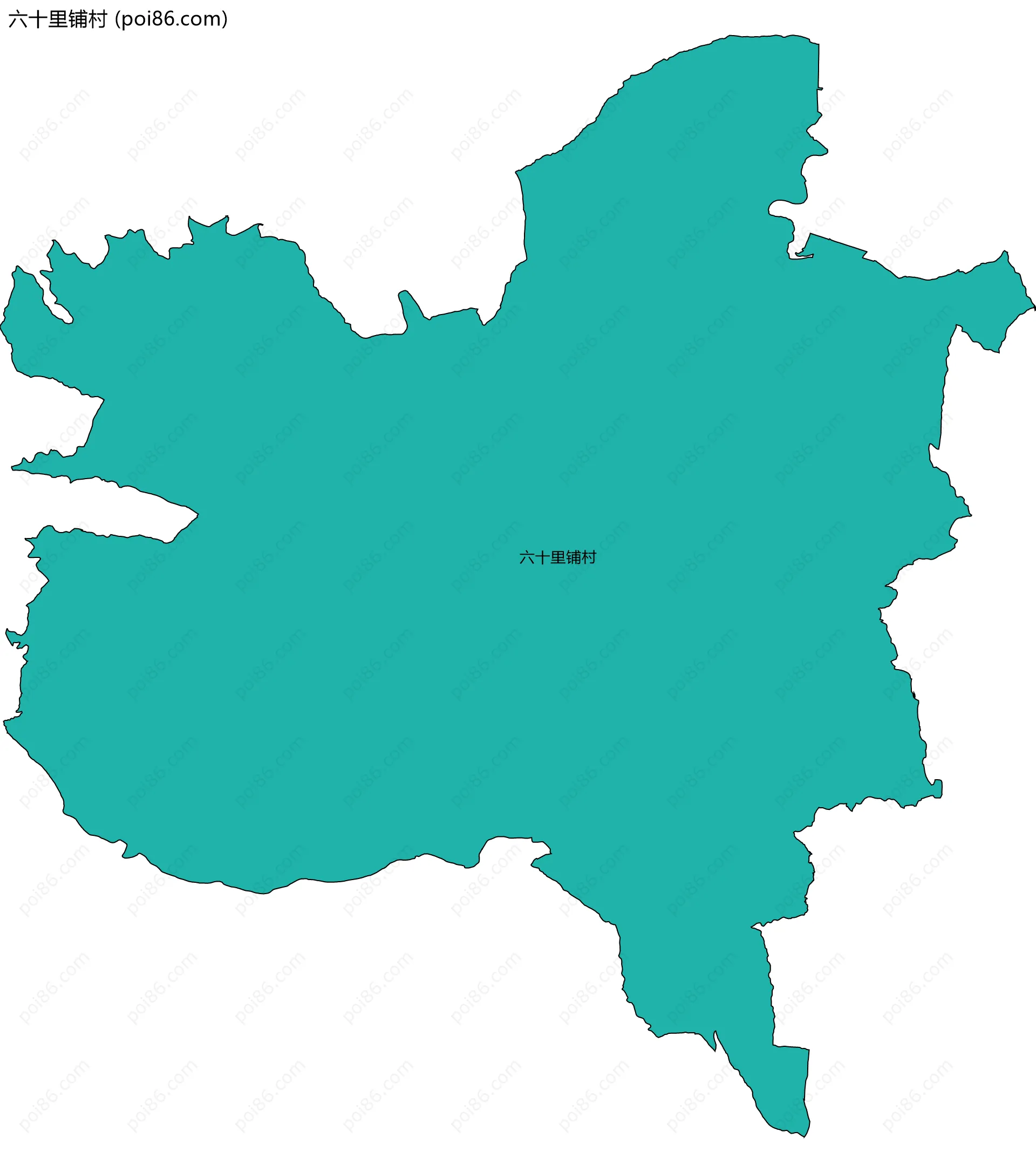六十里铺村边界地图