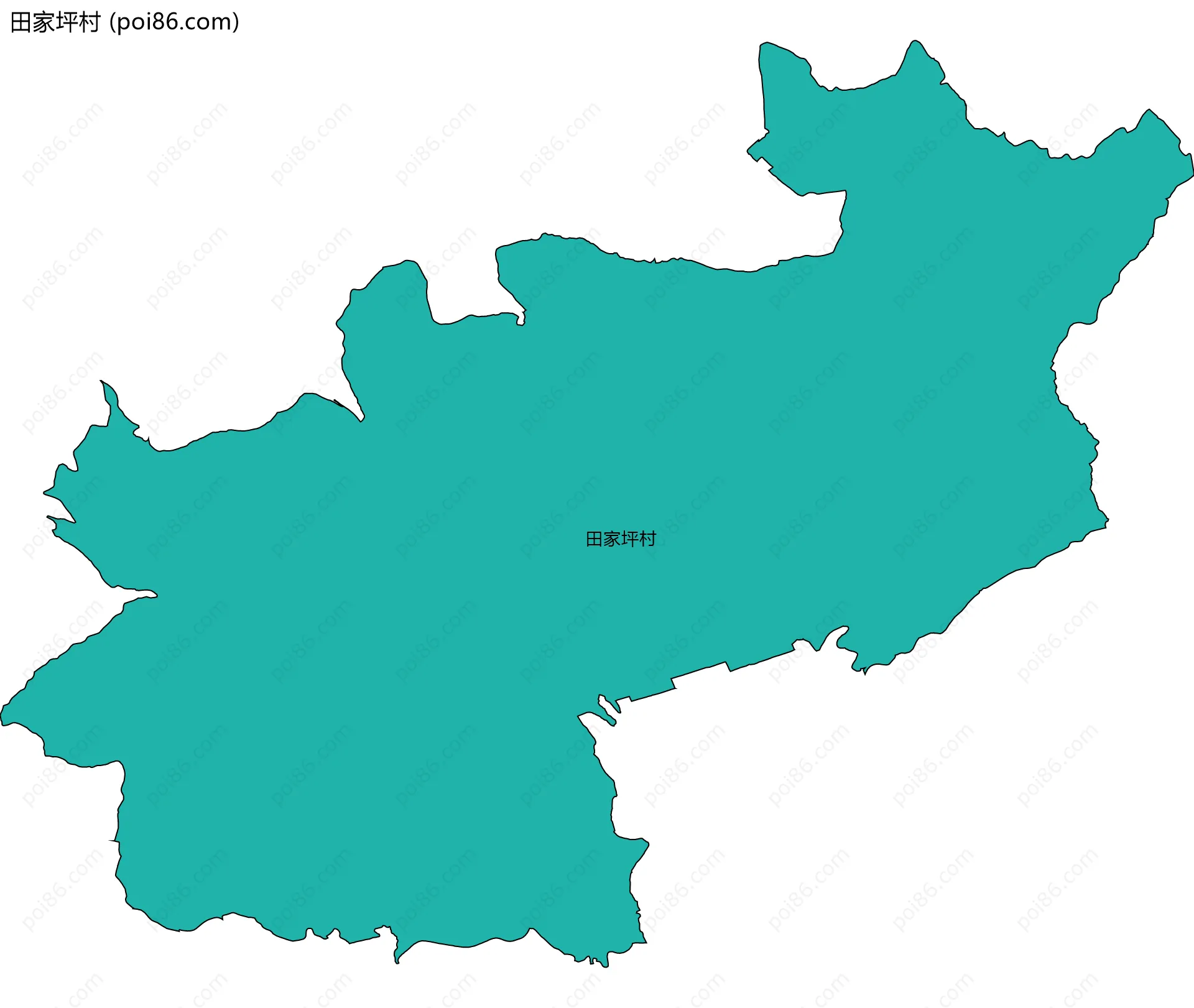 田家坪村边界地图