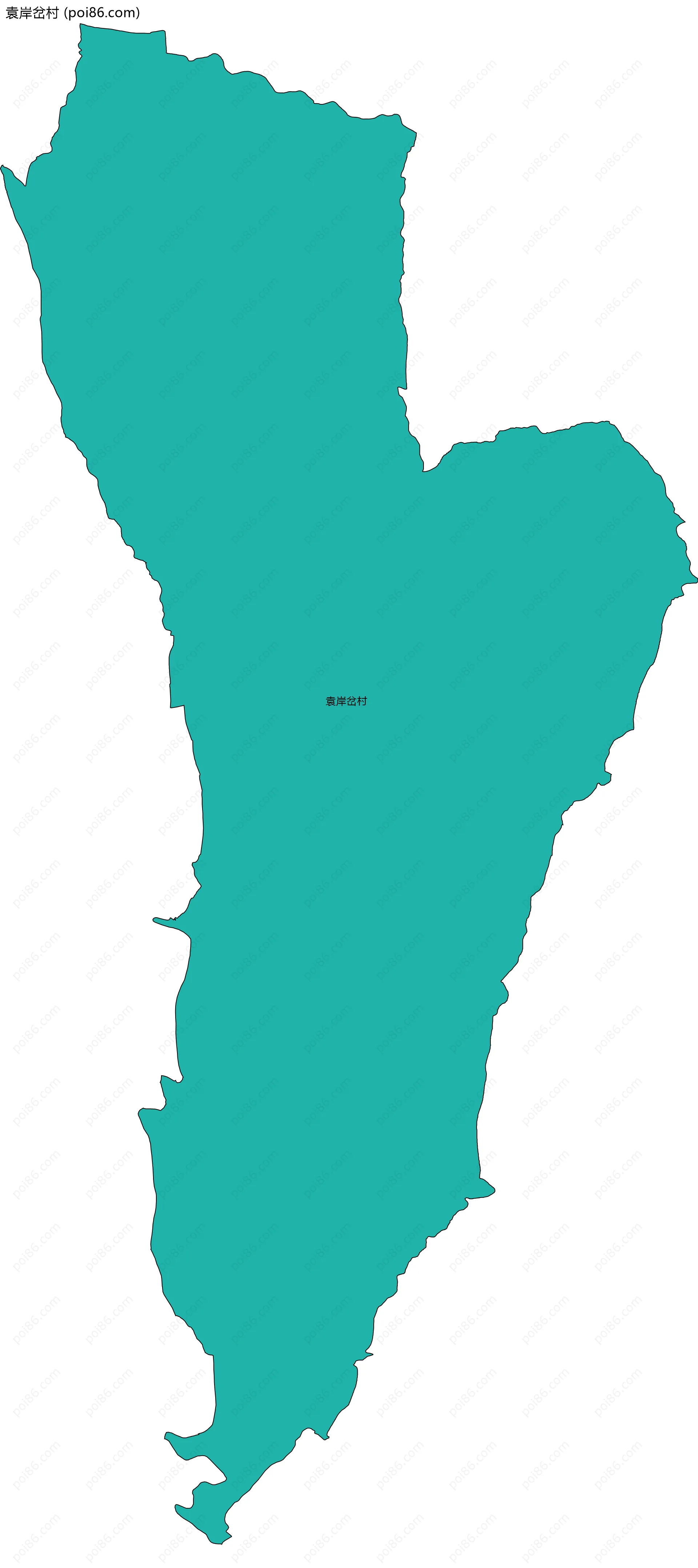 袁岸岔村边界地图