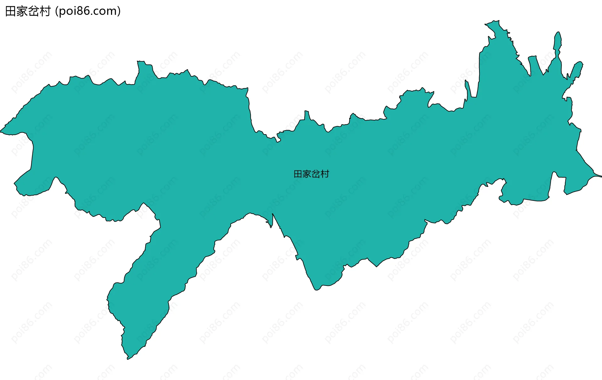 田家岔村边界地图