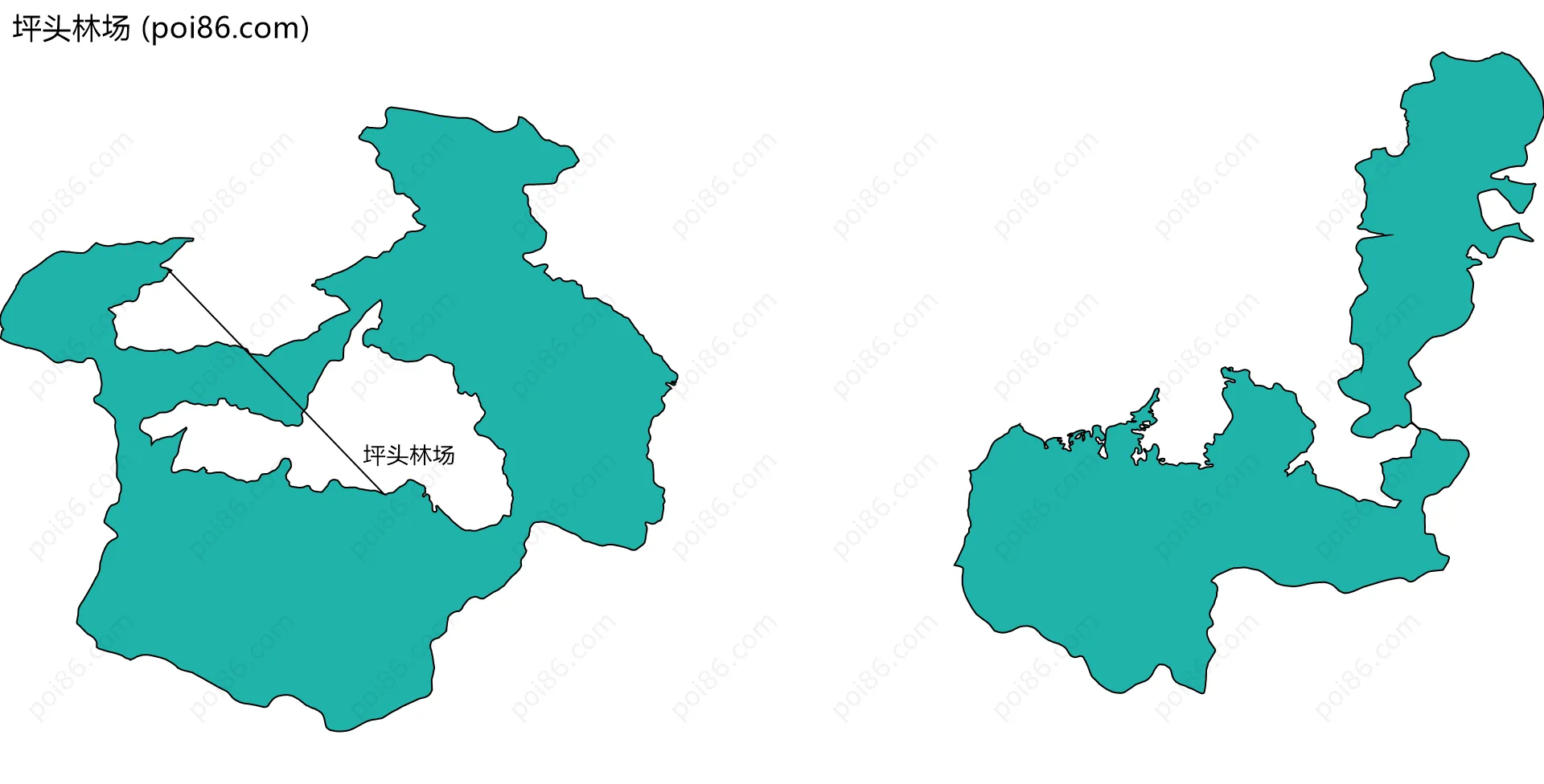 坪头林场边界地图(五级行政区划)