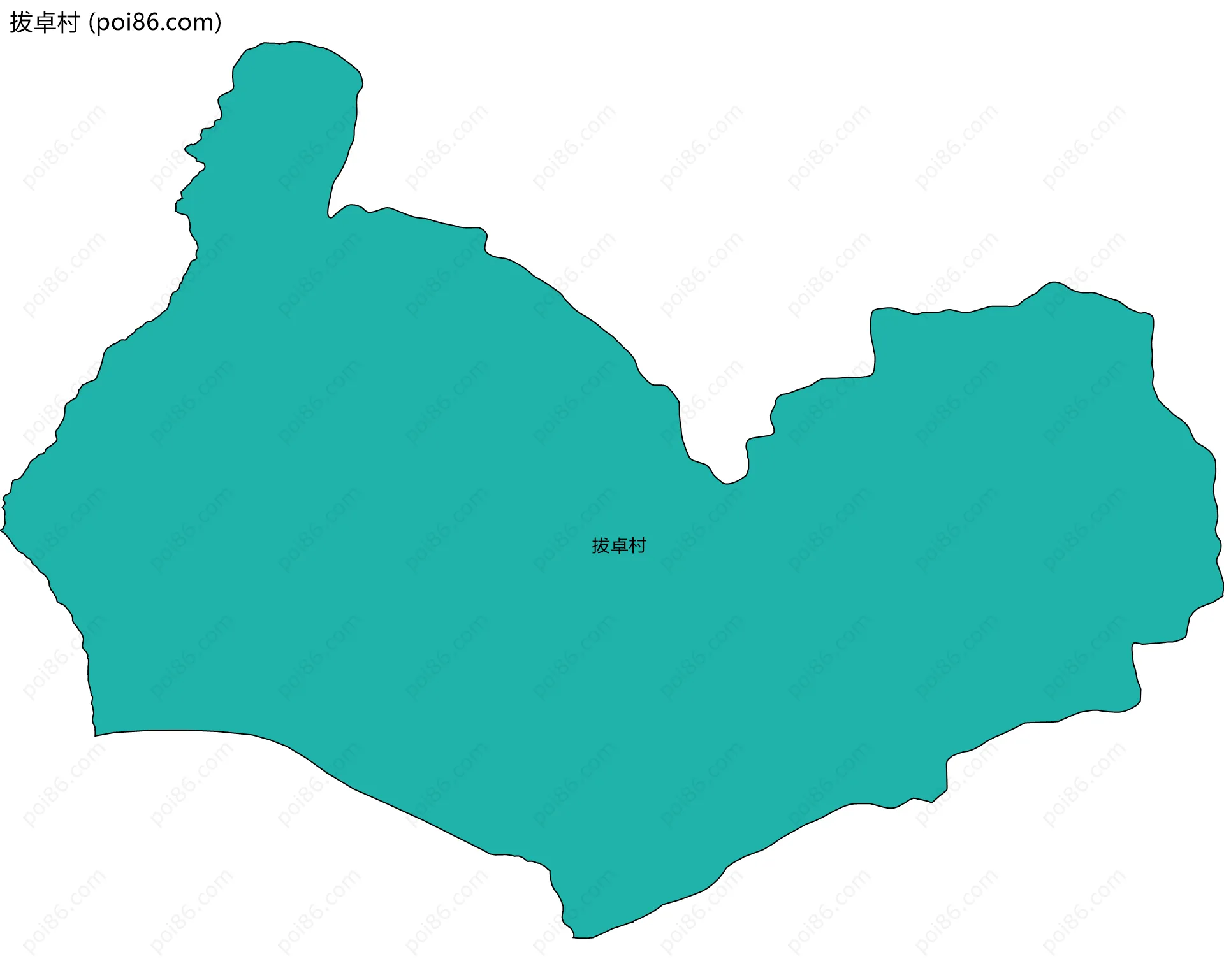 拔卓村边界地图