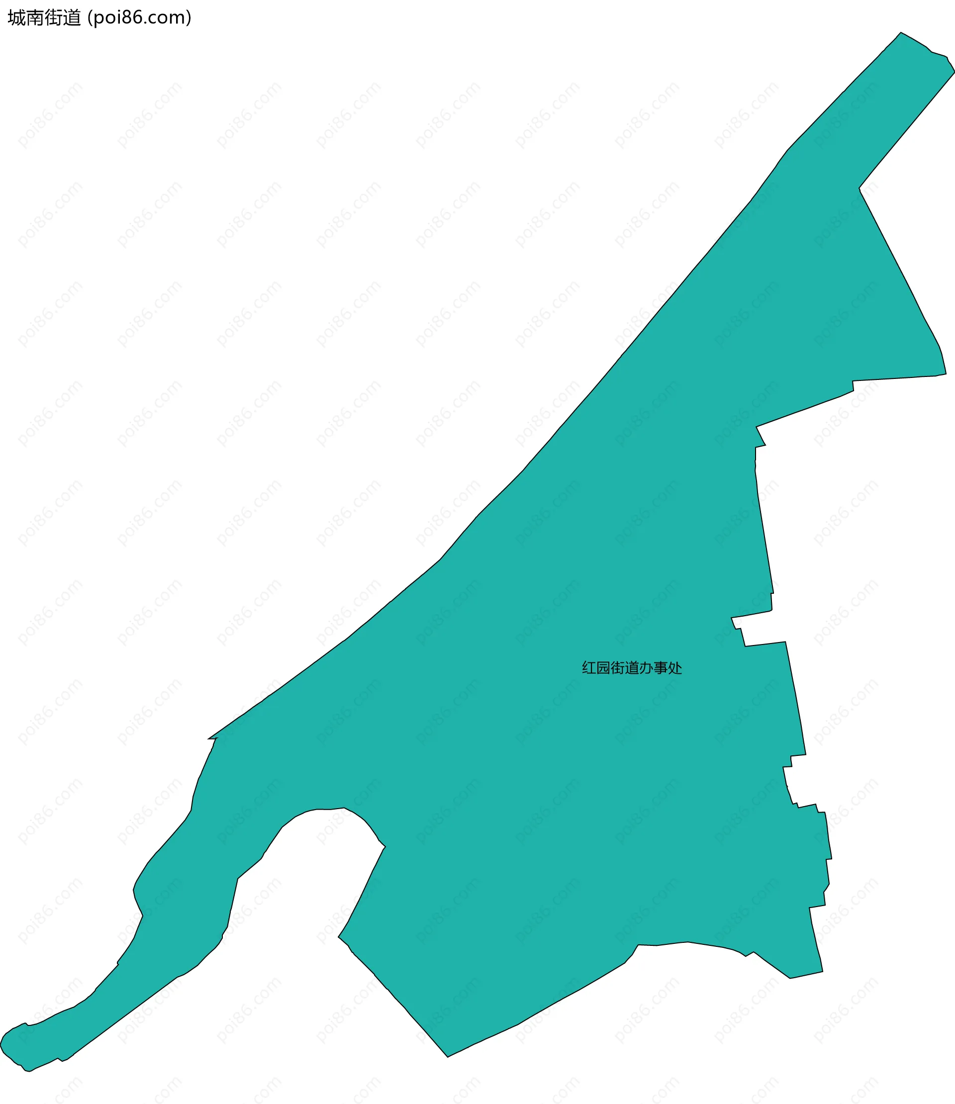 城南街道边界地图(五级行政区划)