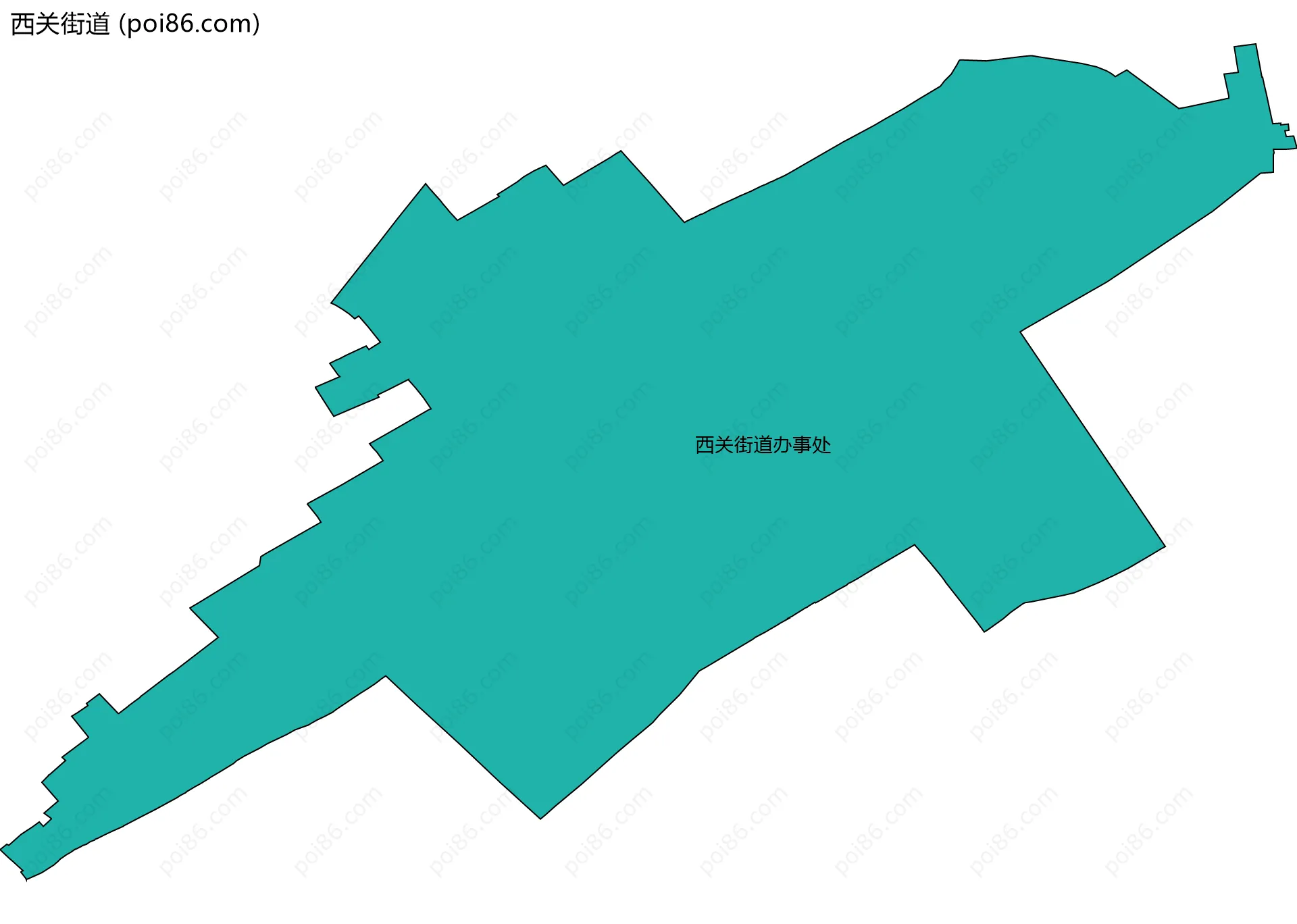 西关街道边界地图(五级行政区划)