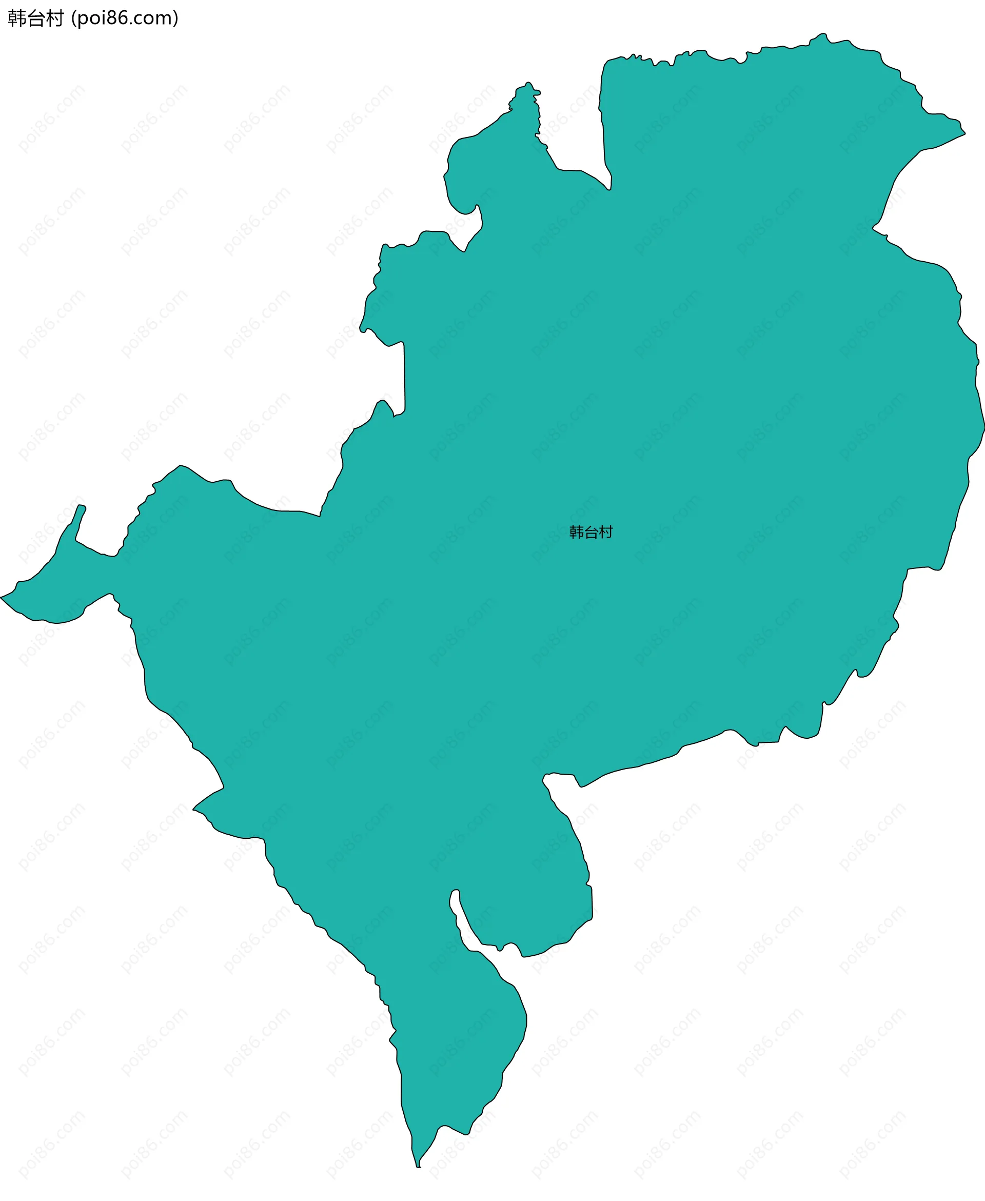 韩台村边界地图