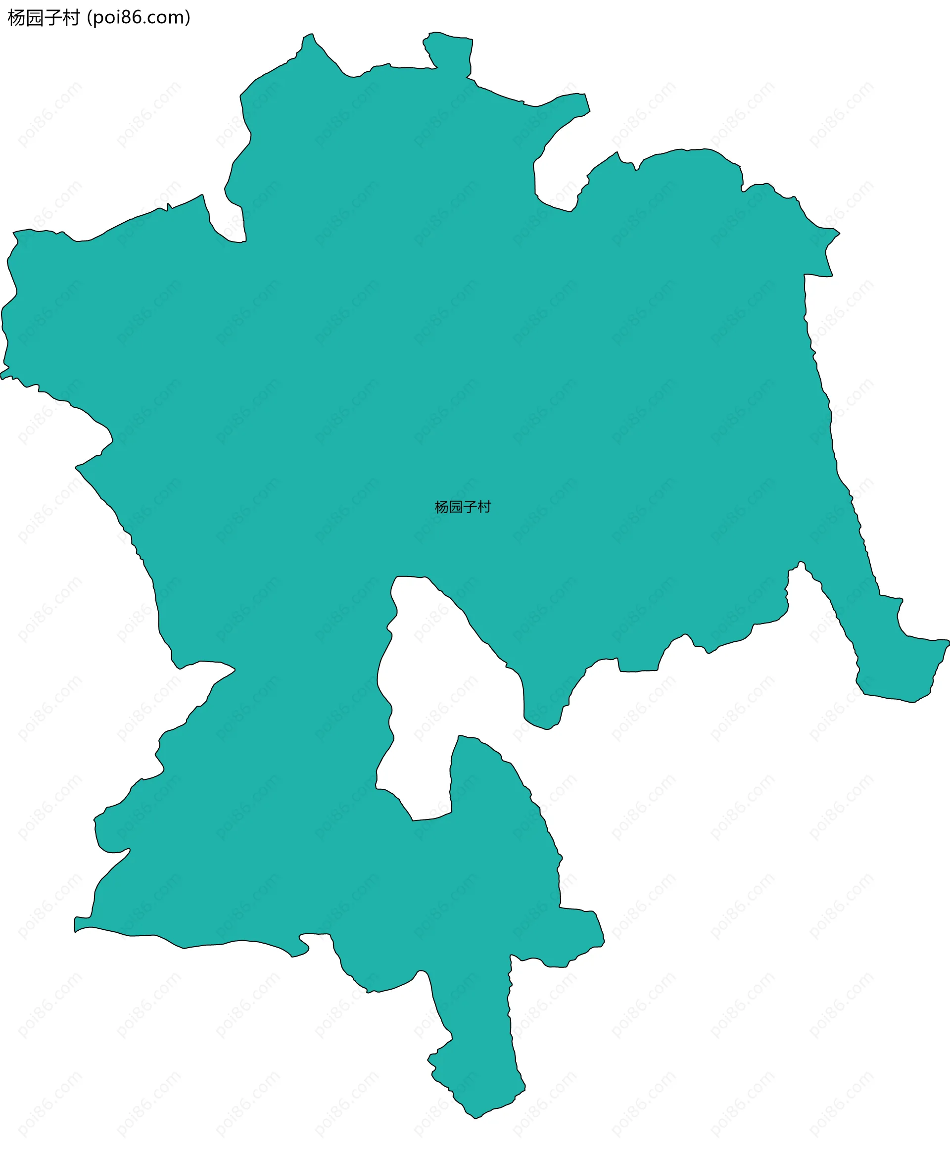 杨园子村边界地图