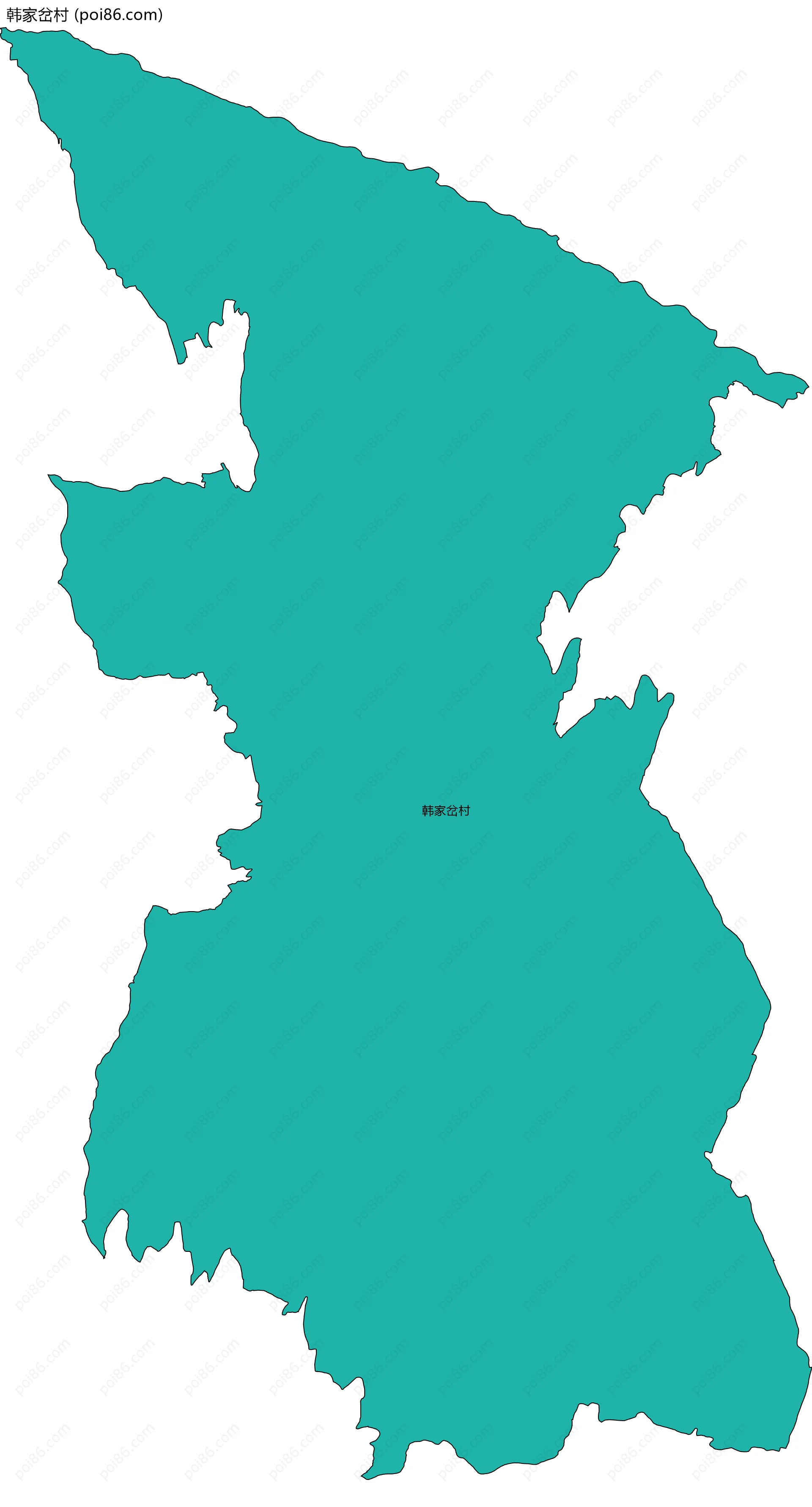 韩家岔村边界地图