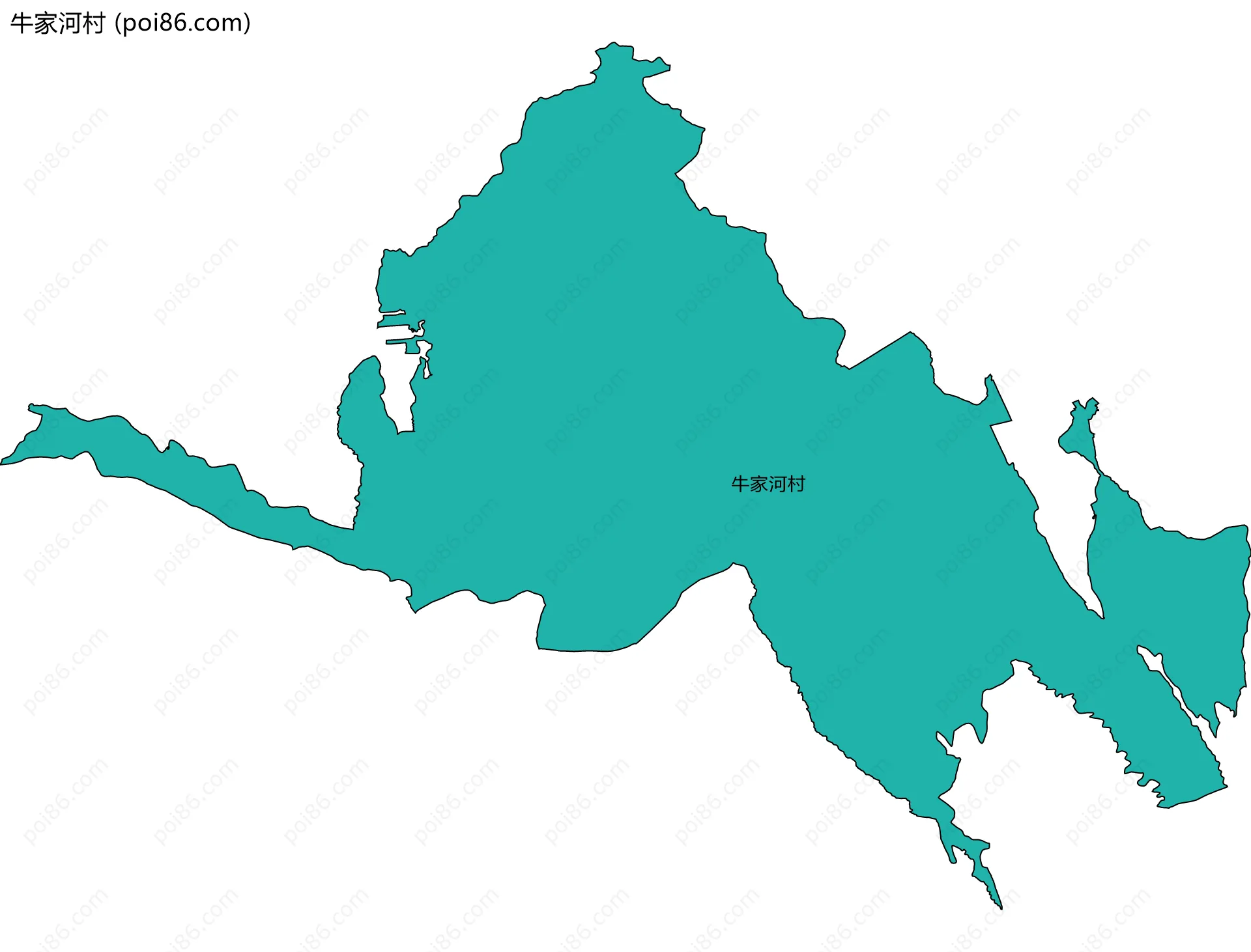 牛家河村边界地图