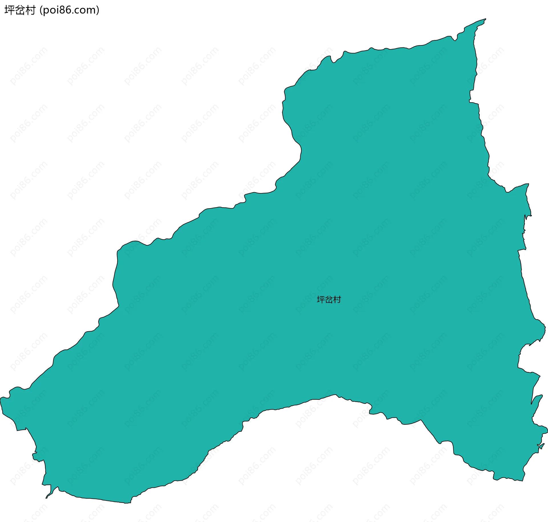坪岔村边界地图