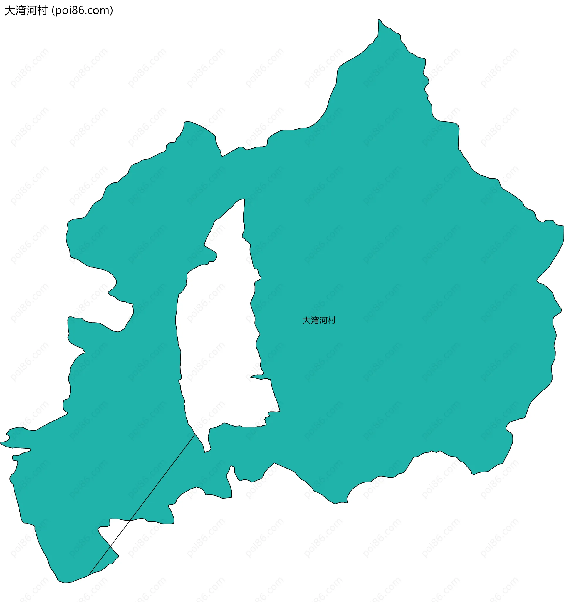 大湾河村边界地图